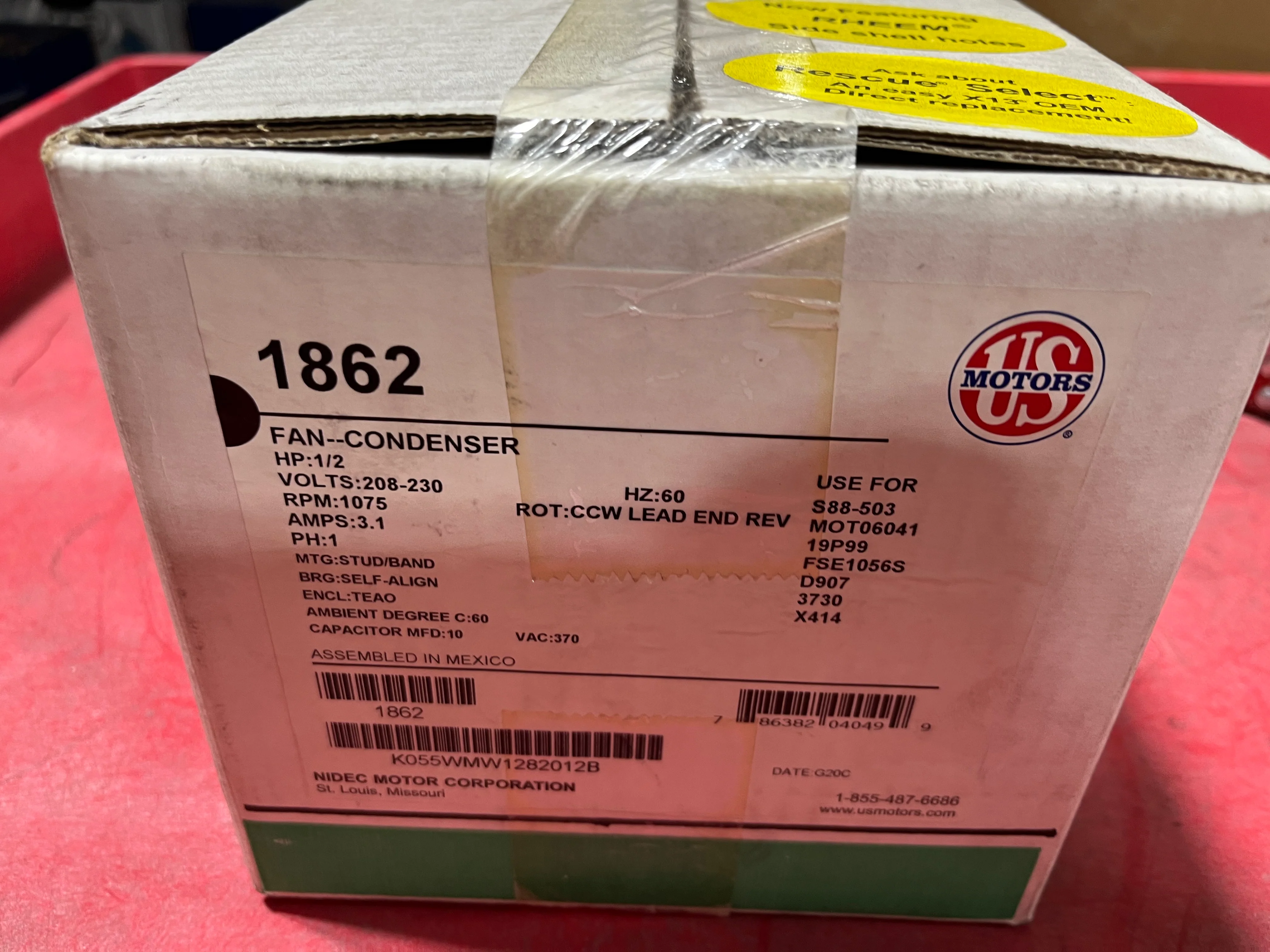 1/2HP Condenser Fan Motor 208-230/60/1 RPM:1075/1-Speed - Image 5