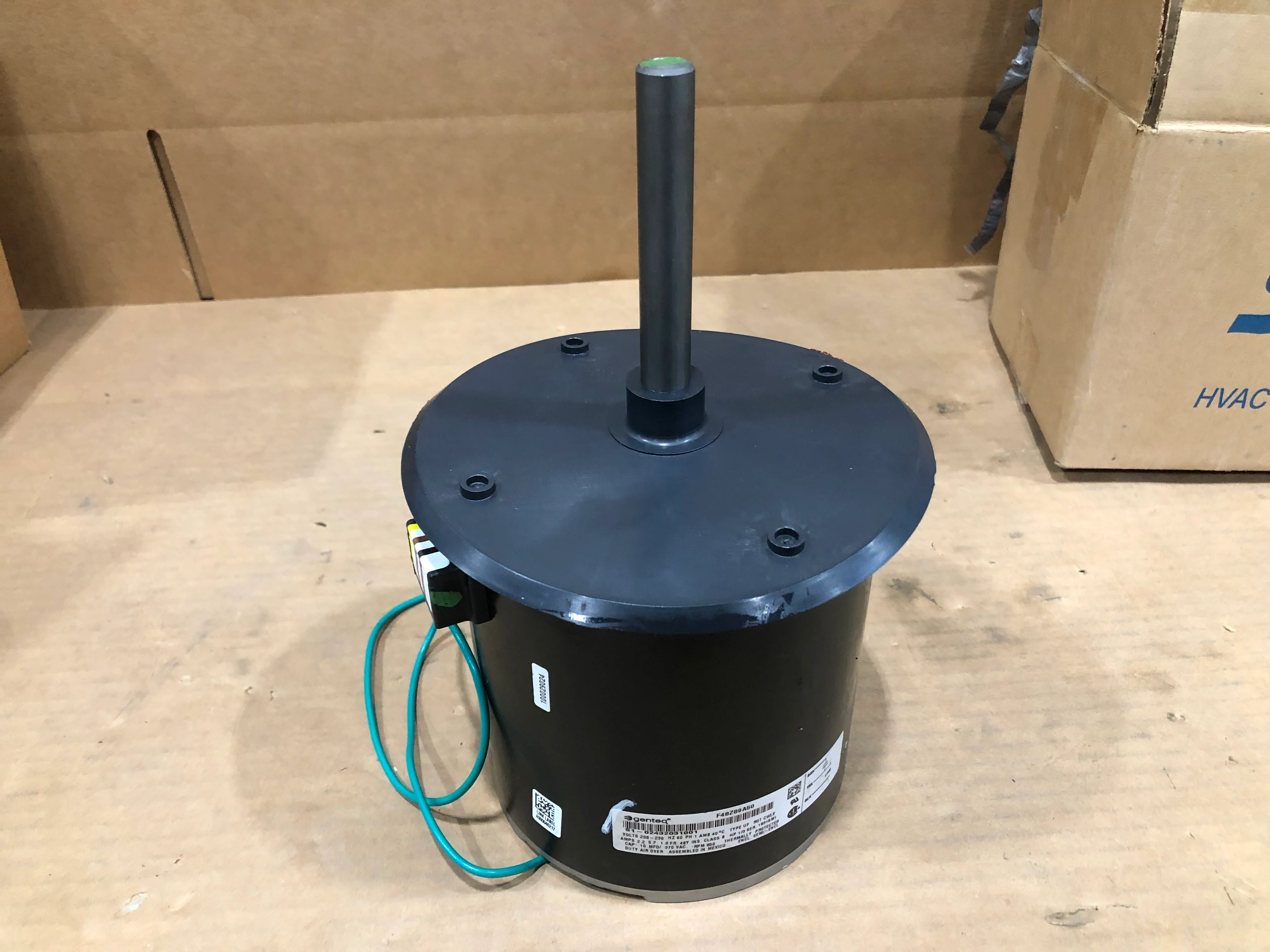 1/3 HP Condenser Fan Motor With Rain Shield And Terminal Block 208-230/60/1 850 RPM 1 Speed - Image 2