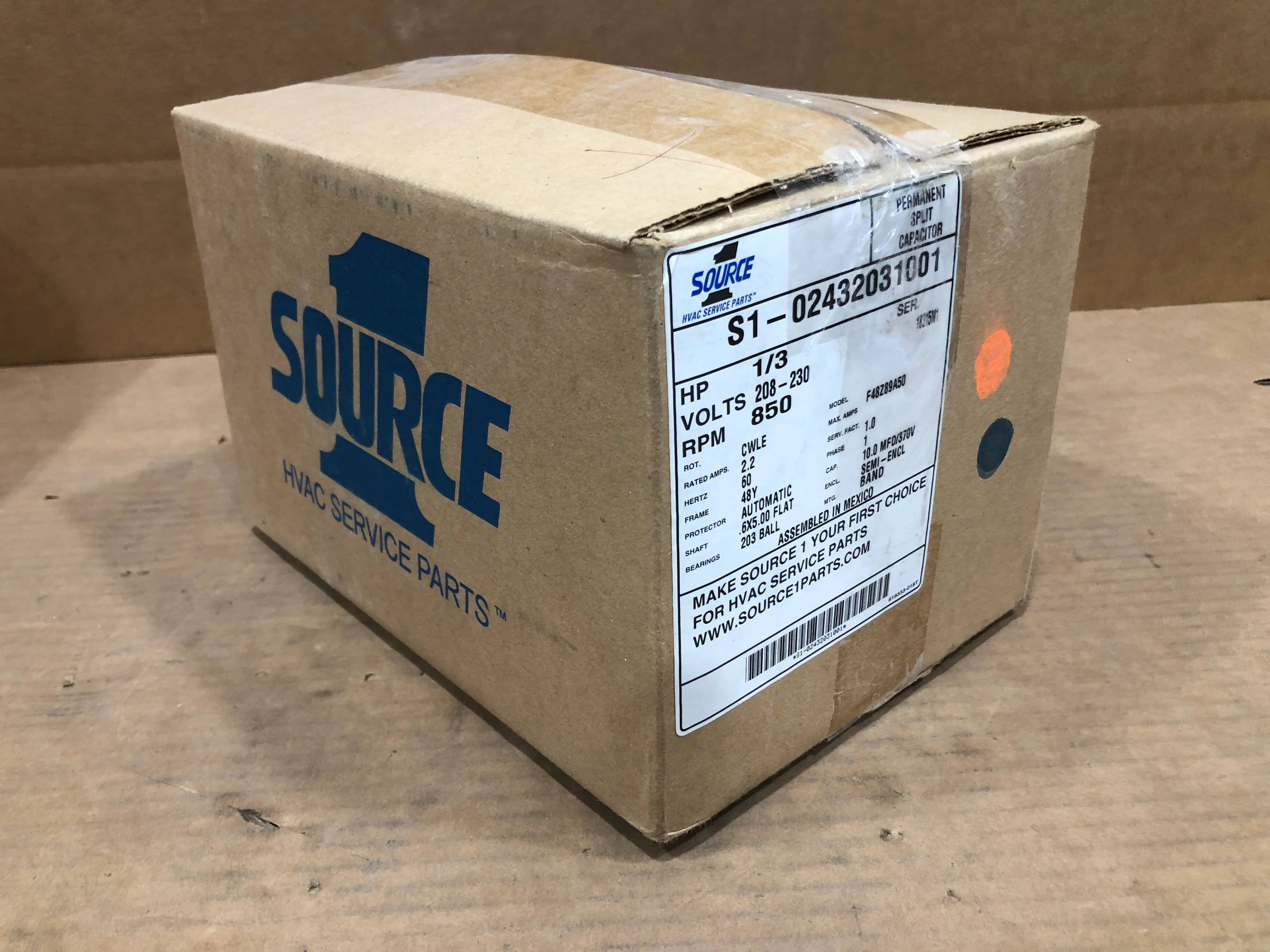 1/3 HP Condenser Fan Motor With Rain Shield And Terminal Block 208-230/60/1 850 RPM 1 Speed - Image 5