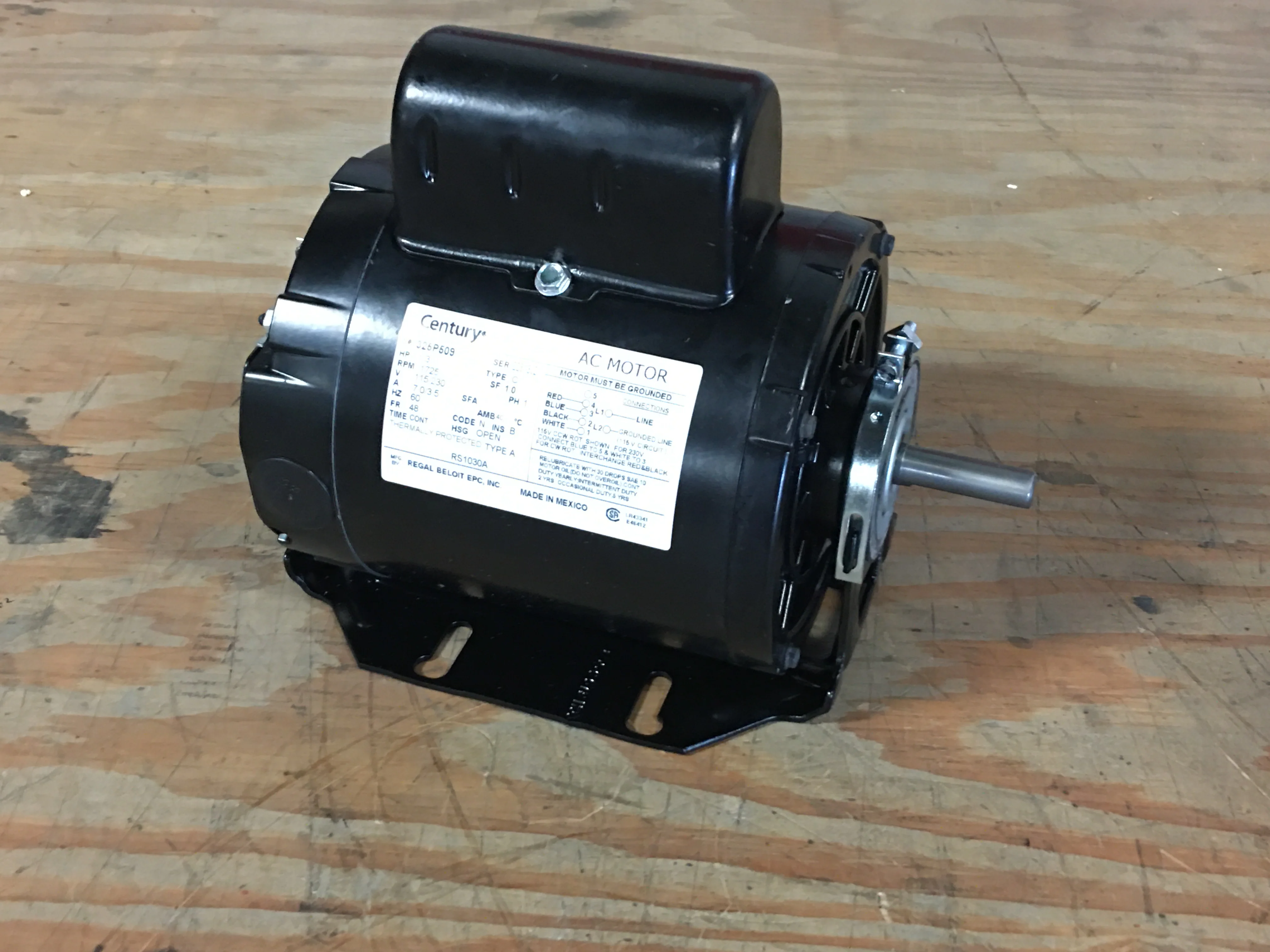 1/3 HP Electric Motor 115-230/60/1 1725RPM - Image 2