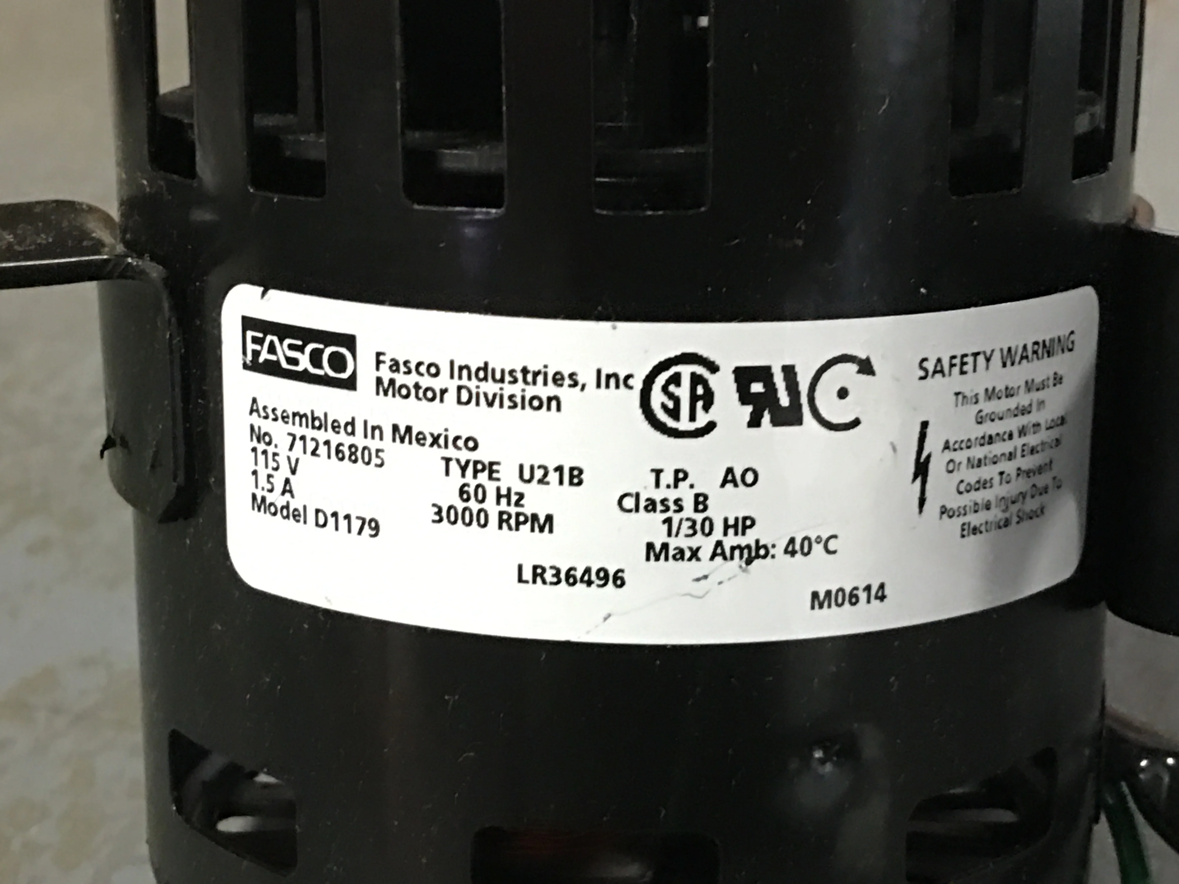 1/30 HP Motor 115/60/1 3000 RPM 1 Speed - Image 4