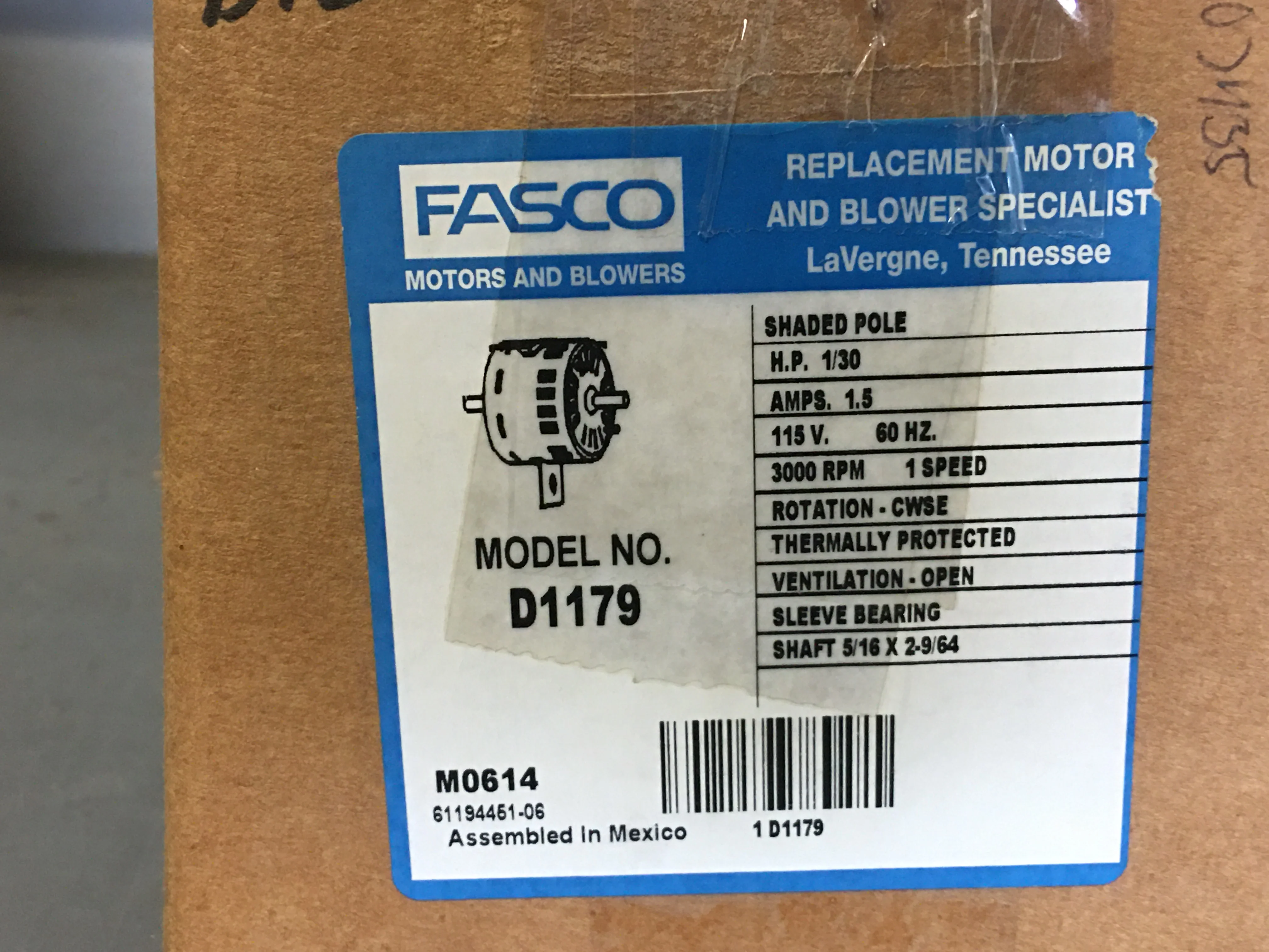 1/30 HP Motor 115/60/1 3000 RPM 1 Speed - Image 5
