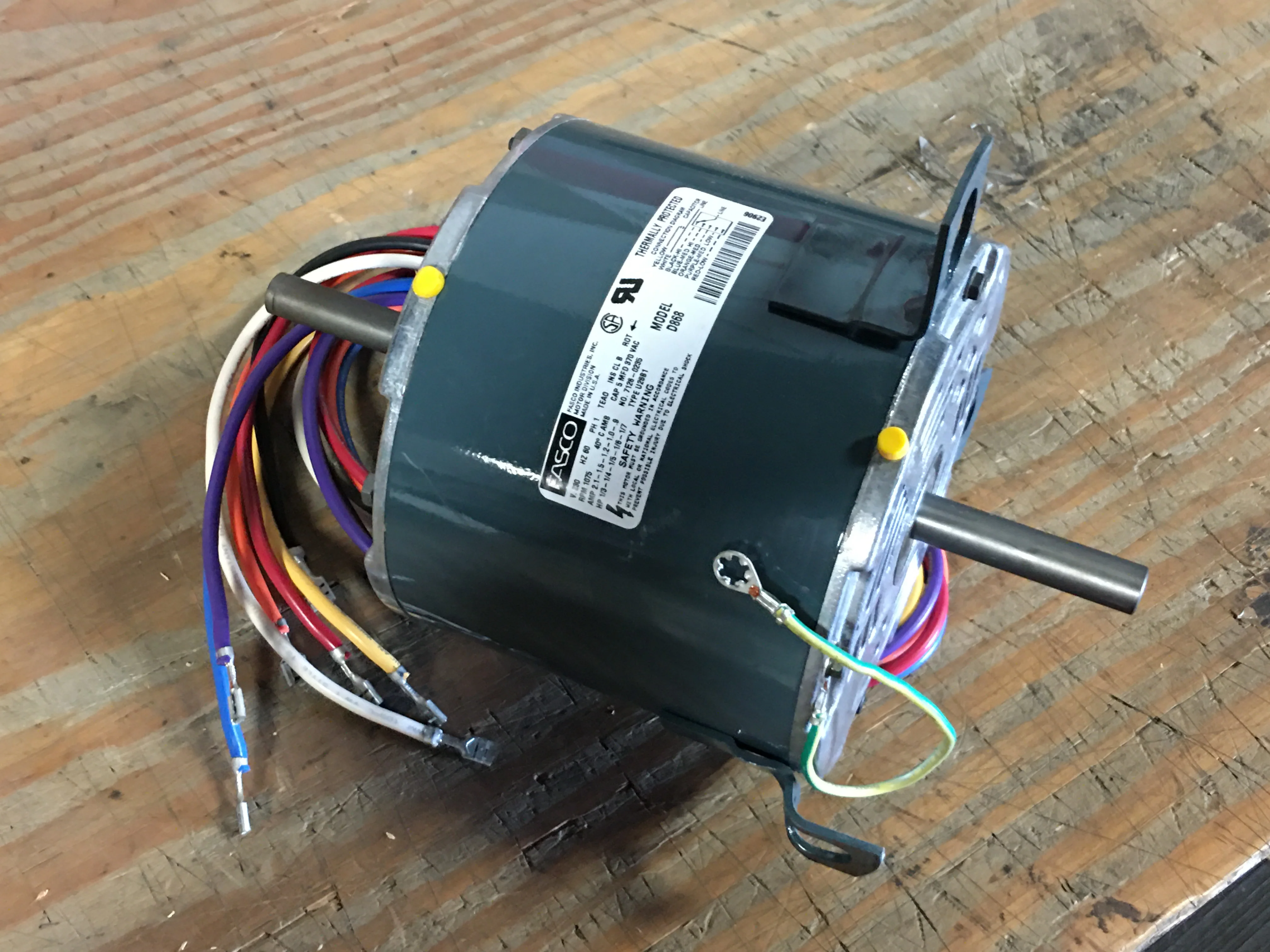 1/3-1/4-1/5-1/6-1/7 HP Electric Motor 208/230/60 1075RPM 5 Speed - Image 4