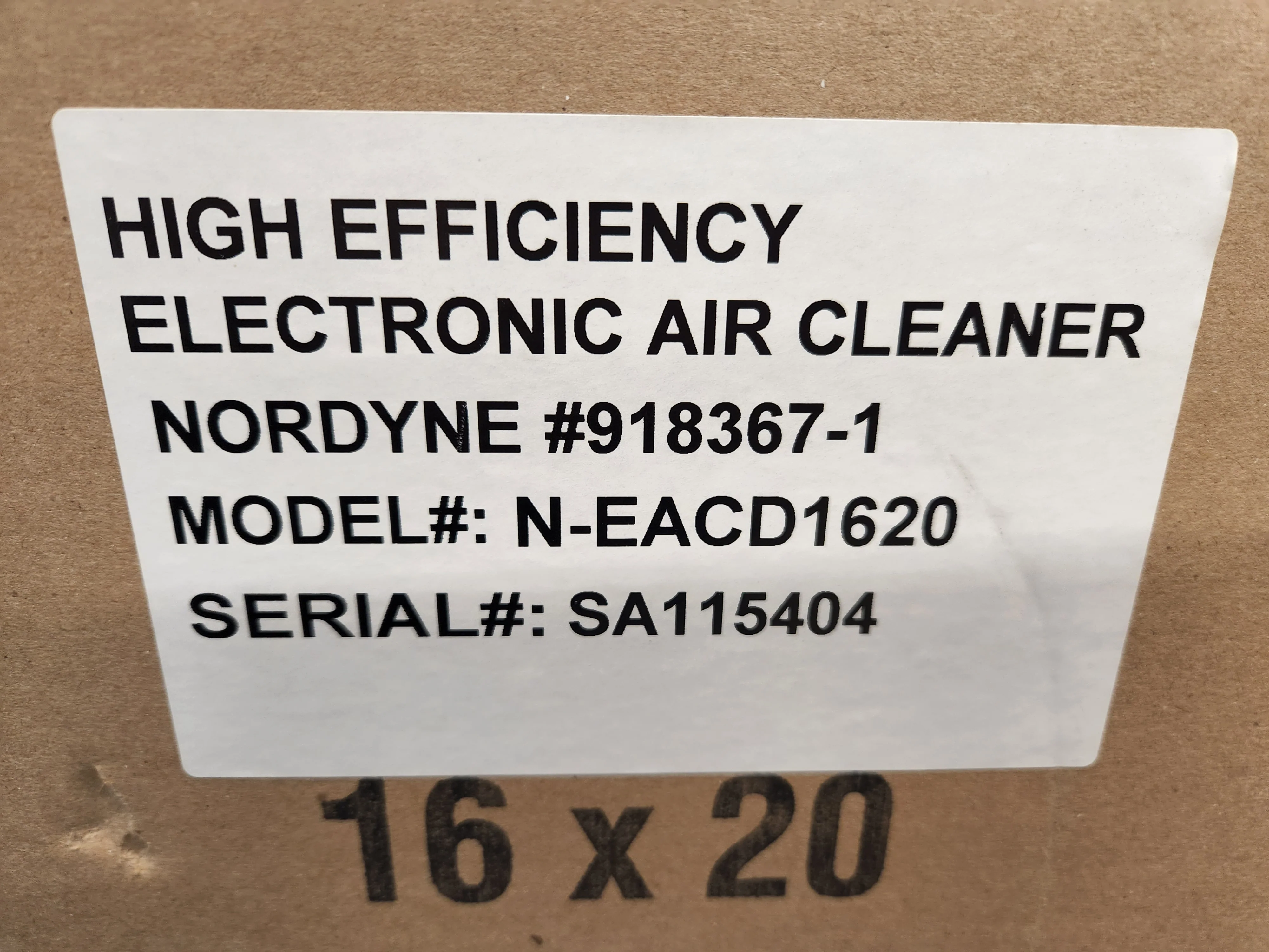 13-1/8" X 20-3/4" High Efficiency Electronic Air Cleaner 120/60/1 CFM:1200 - Image 5