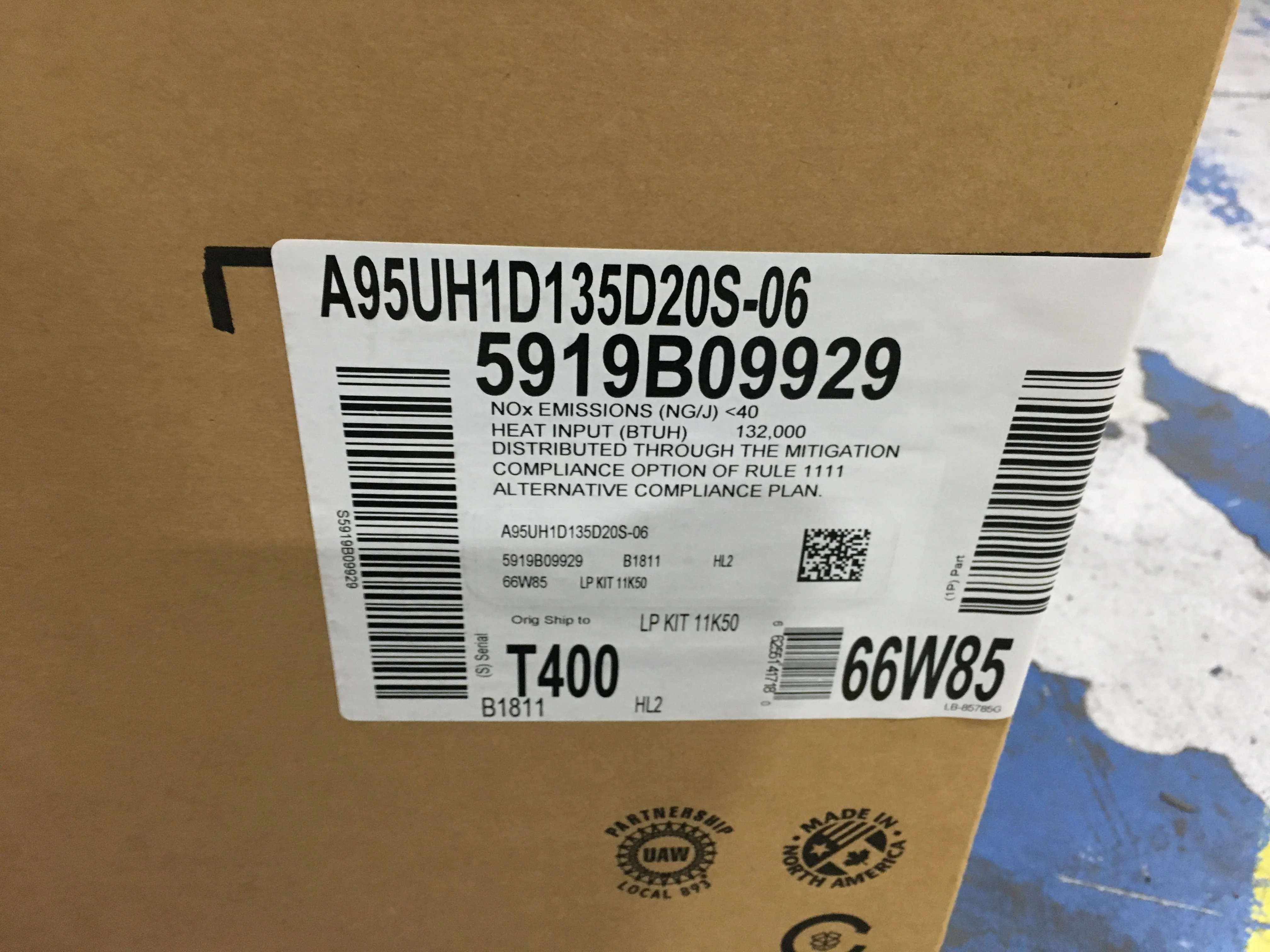 132,000 BTU SINGLE-STAGE UPFLOW/HORIZONTAL PSC MULTI SPEED GAS FURNACE 95% AFUE 120/60/1 CFM: 2000 - Image 7