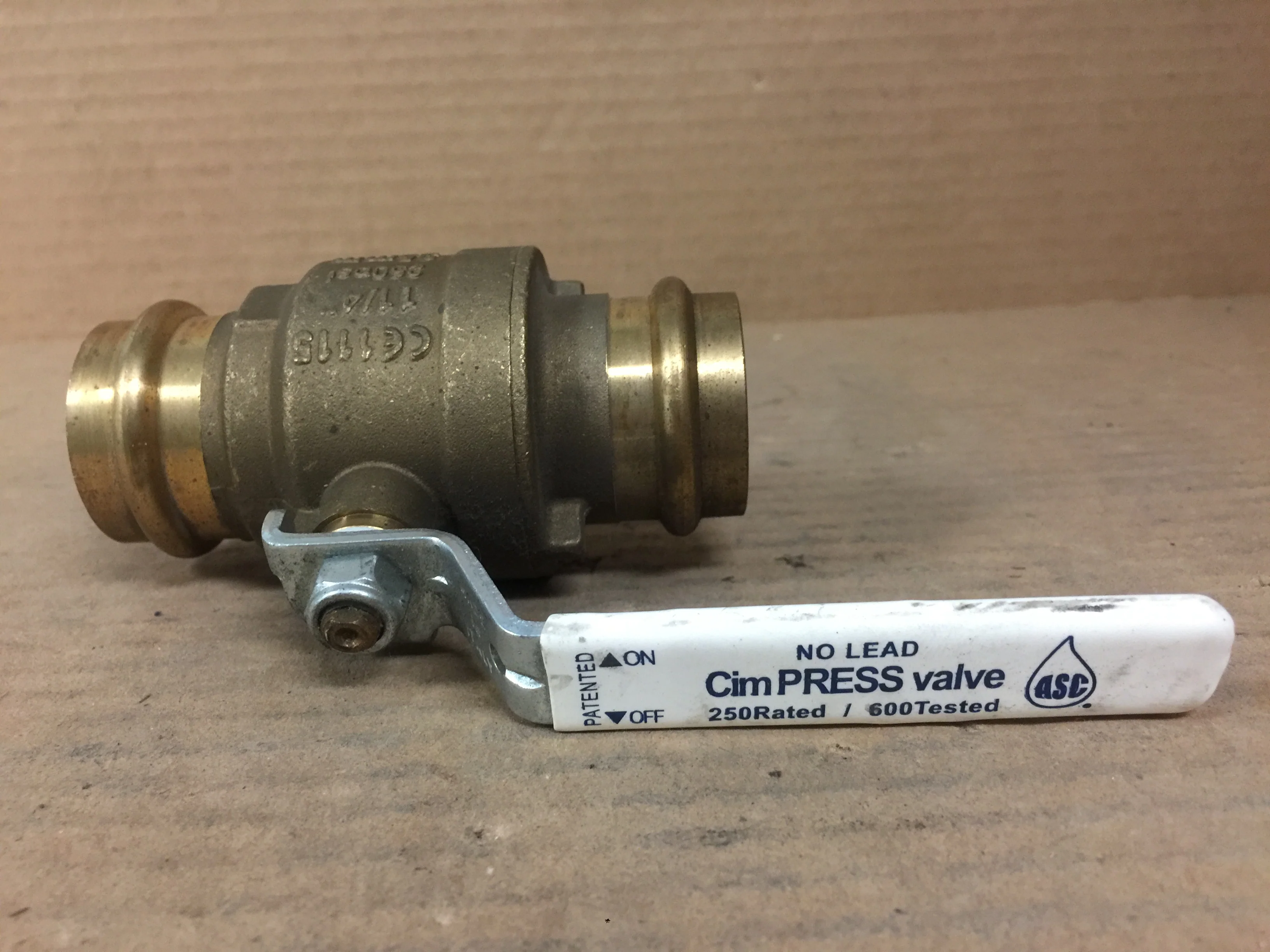 1/4" Press Ball Valve; Brass - Image 4