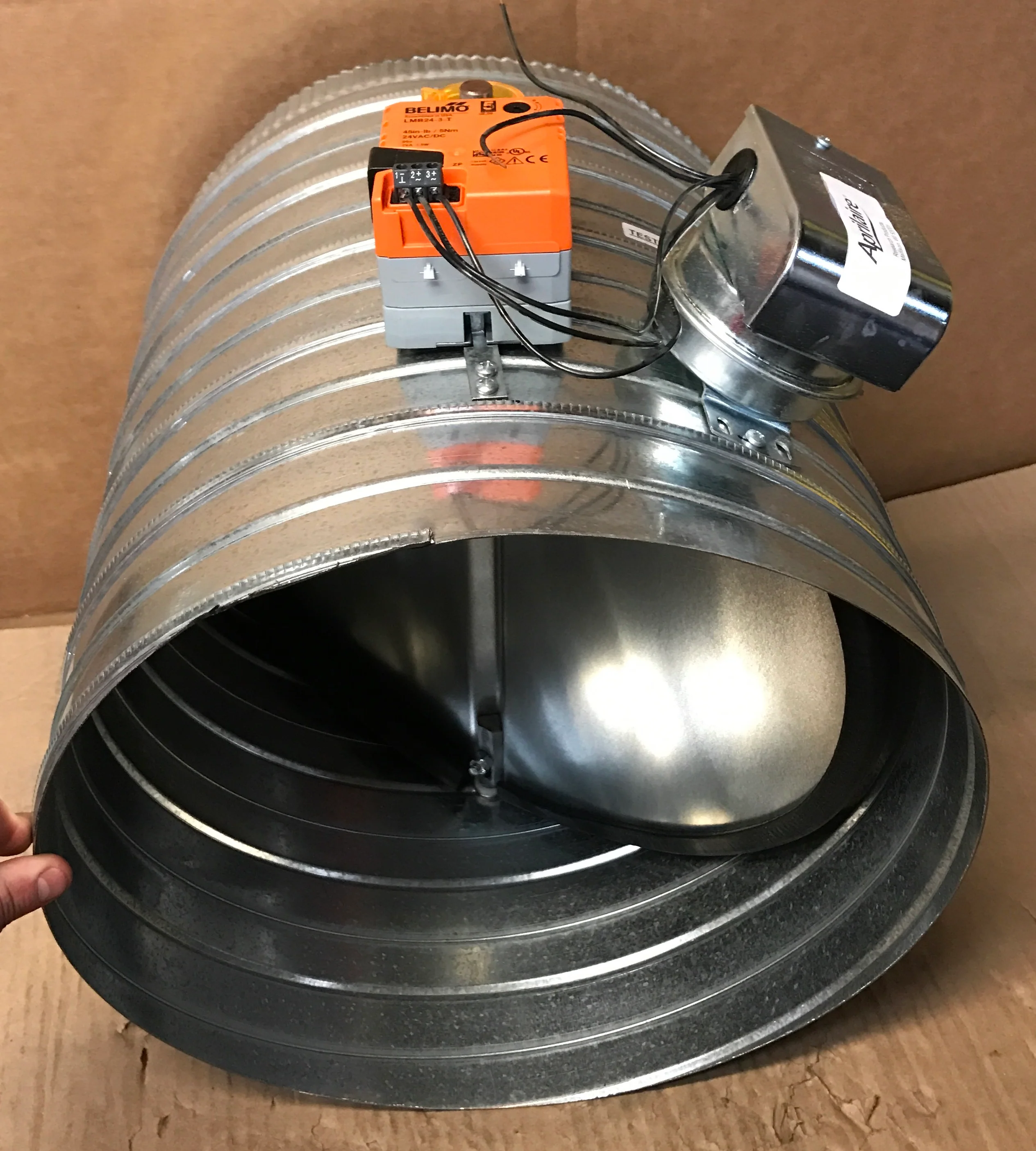 14" Static Pressure Controlled Motorized Bypass Damper w/24 Volt Modulating Actuator - Image 3