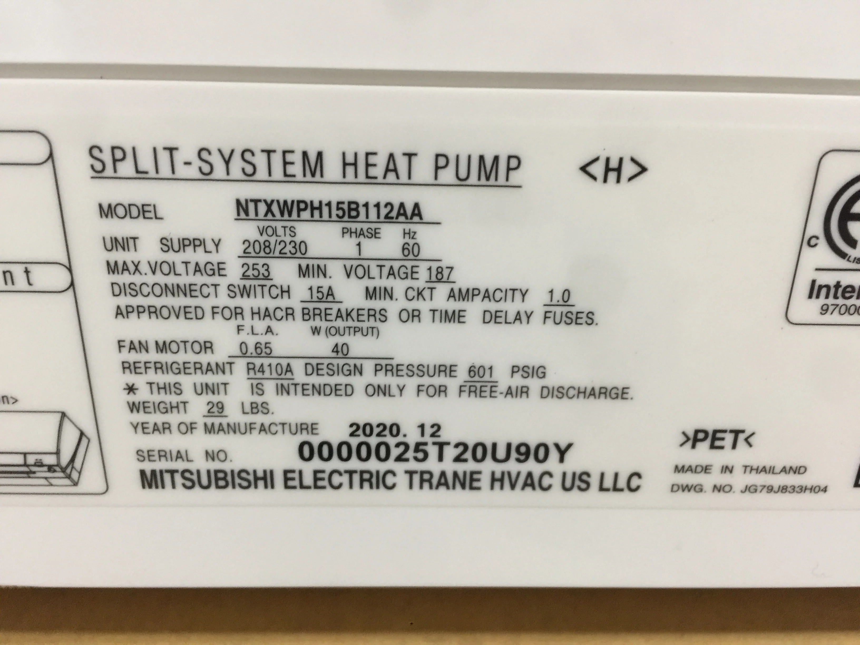 14,000 Btu Single Zone High-Wall Inverter Heat Pump Mini Split Unit, 208-230/60/1, R-410A 22 Seer - Image 6