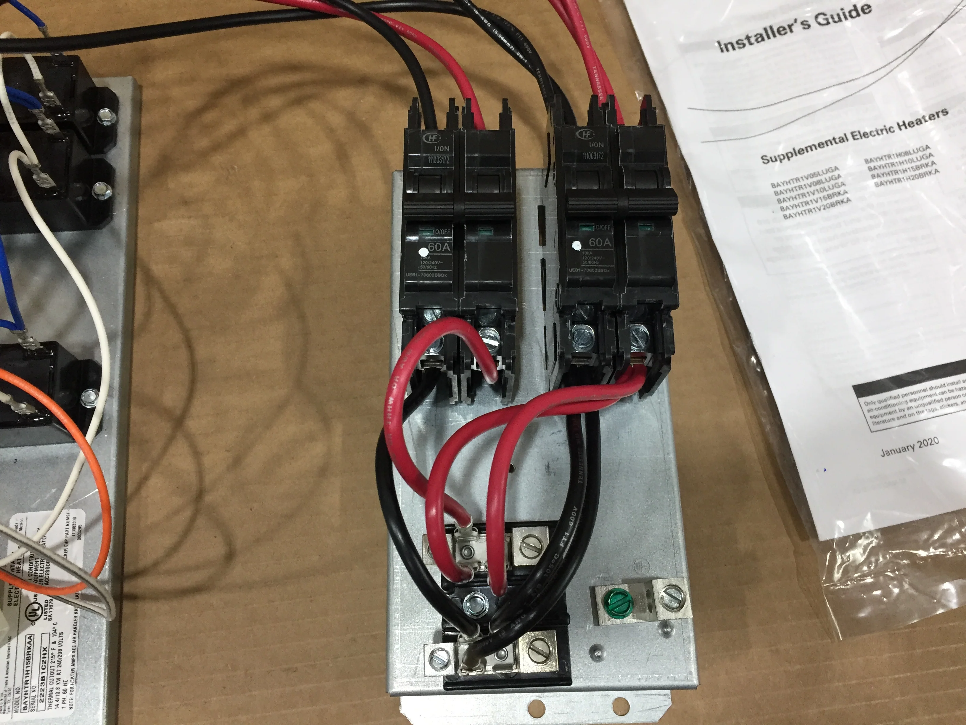 14.4 kW Electric Heat Kit 208-240/60/1 W/2 60 Amp Breakers - Image 2