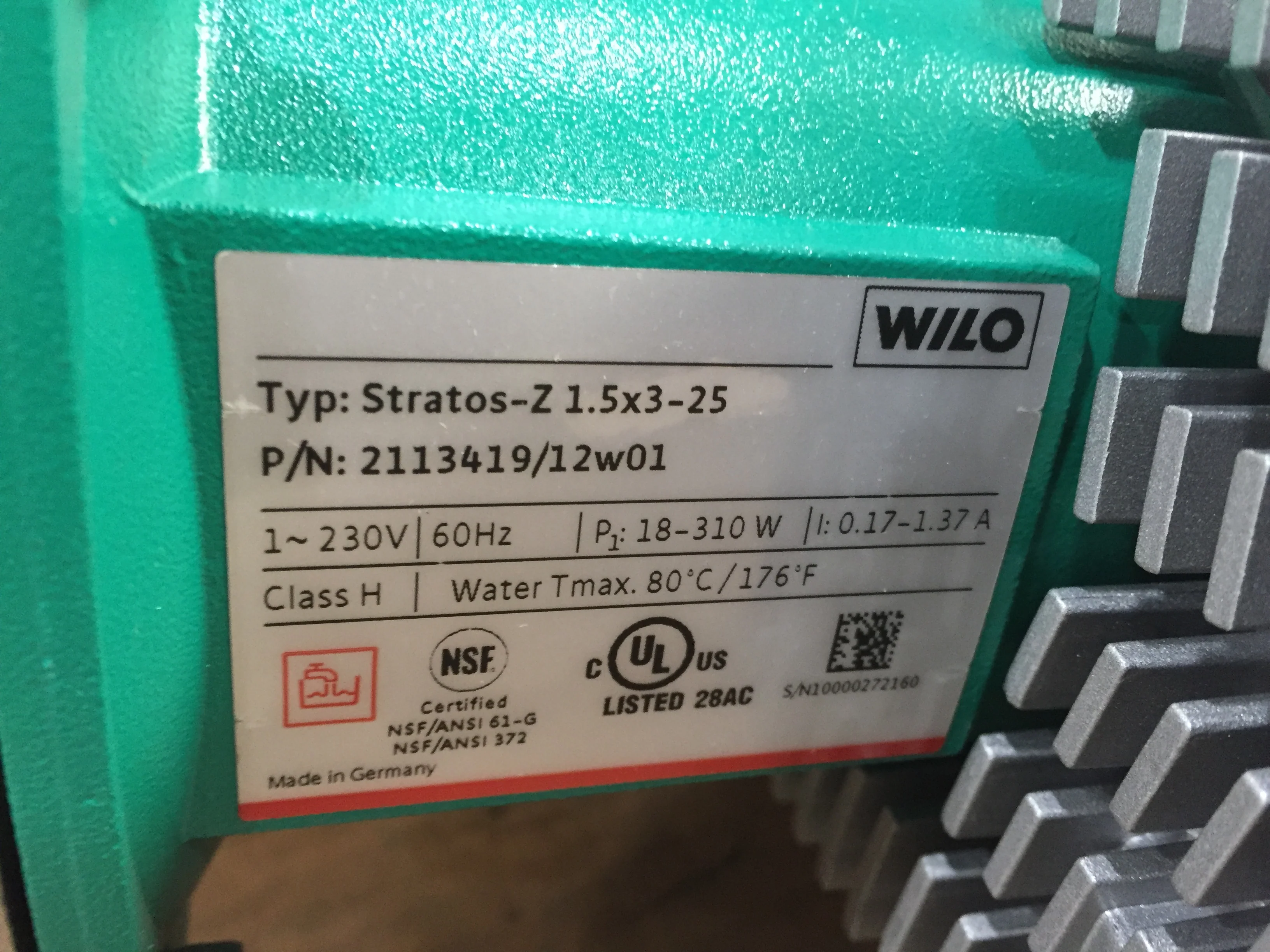 1/4HP Variable Speed Stainless Steel High Efficiency Dhw Circulation Pump; 230/60/1 - Image 6