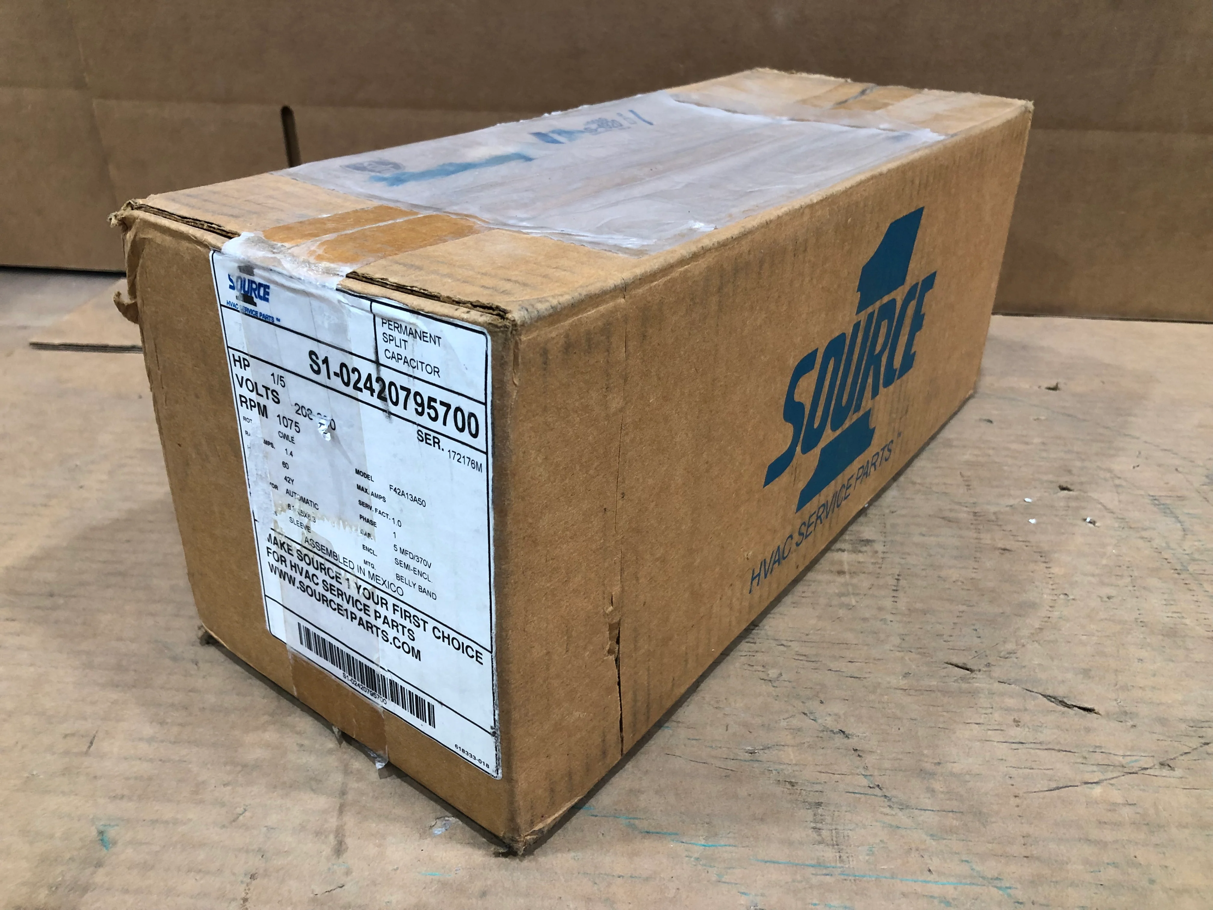 1/5 HP Dual Shaft PSC Condenser Fan Motor 208-230/60/1 1075 RPM 1 Speed - Image 6