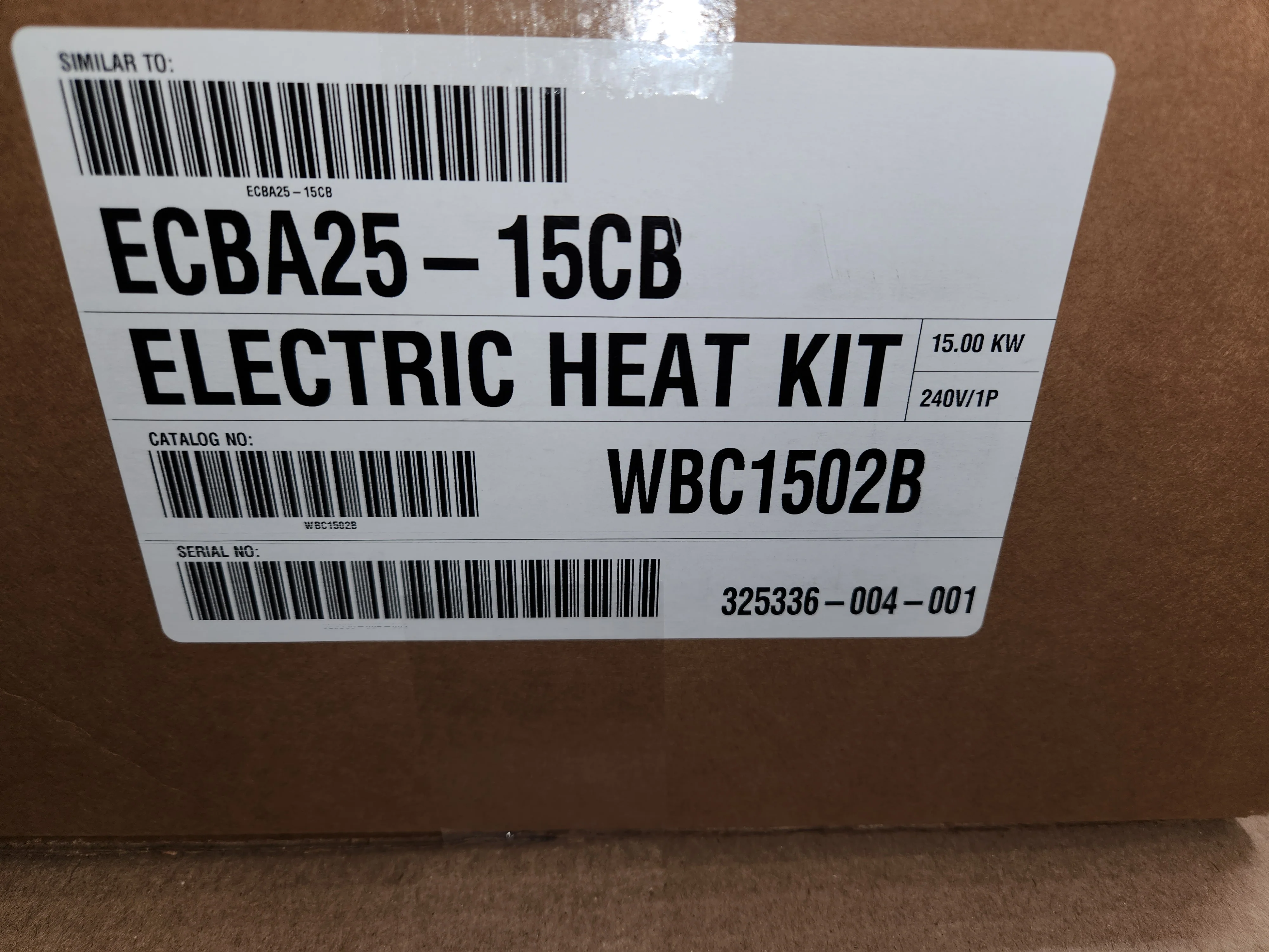 15 kW Electric Heat Kit; 240/60/1, 62.5 Amps - Image 4