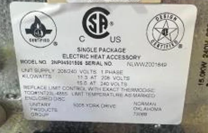 15 kW Electric Heat Kit With Fuses and Fuse Block 208-240/60/1 - Image 3