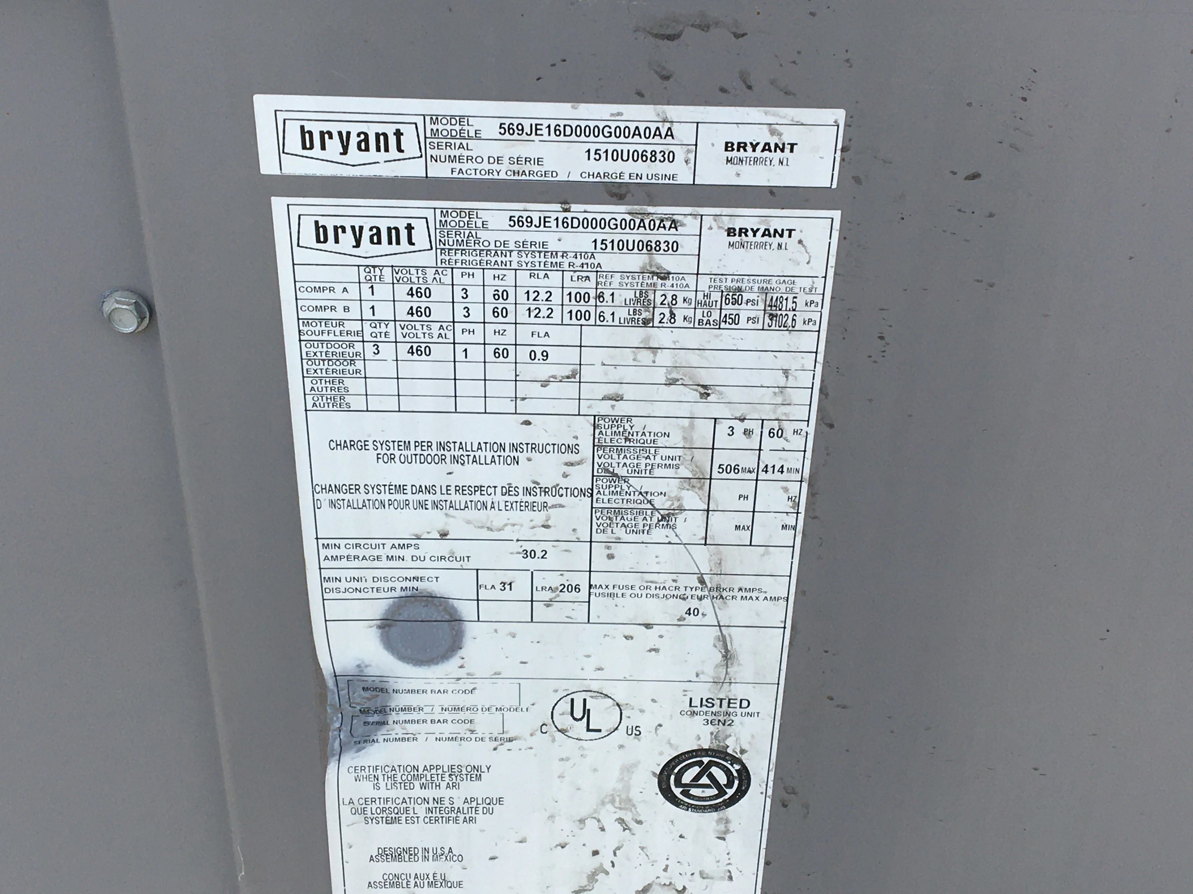 15 TON DUAL CIRCUIT SPLIT SYSTEM AIR CONDITIONING UNIT, SEER 11, 460/60/3, REFRIGERANT R-410A - Image 9