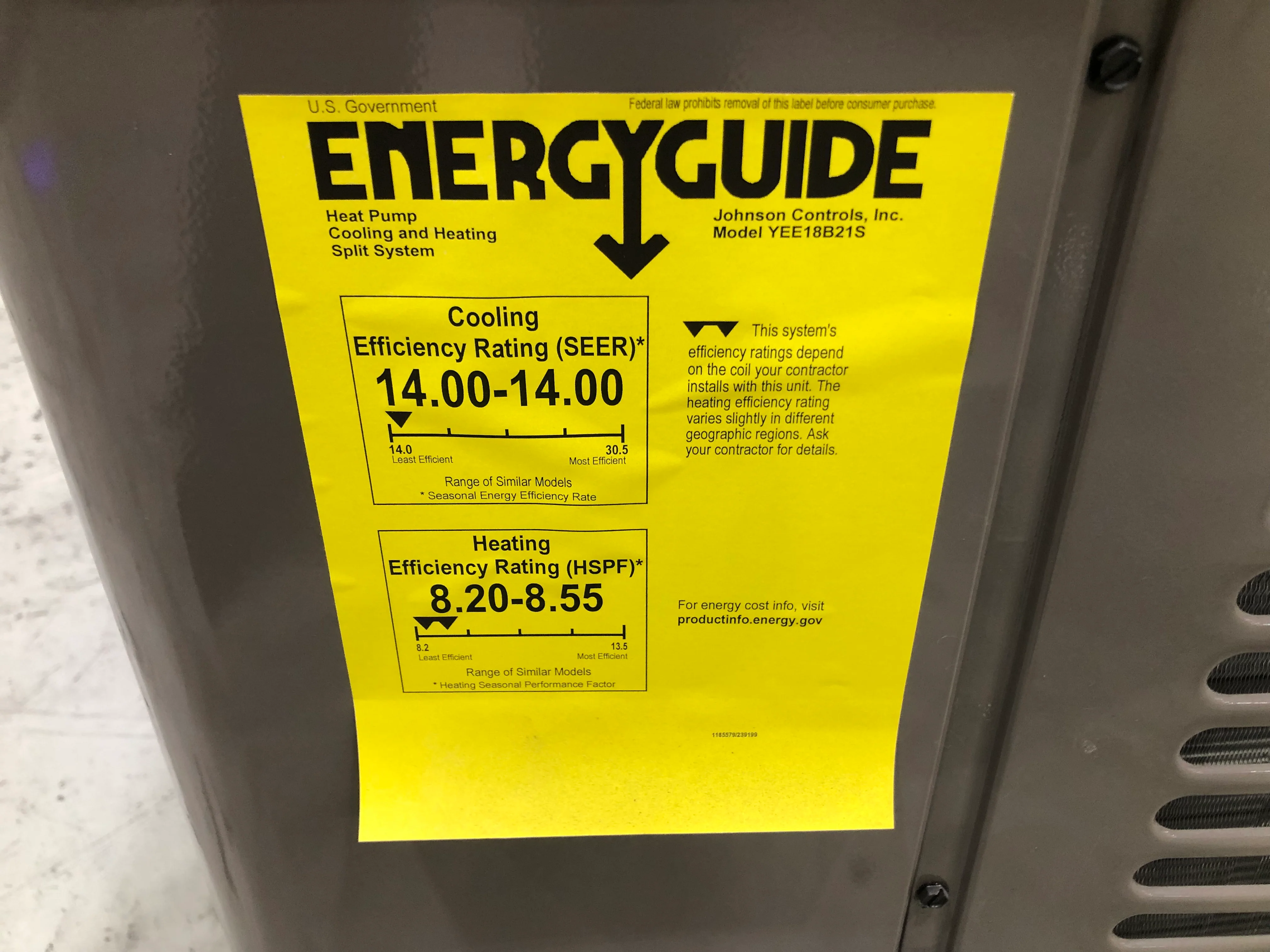1.5 TON SPLIT-SYSTEM HEAT PUMP 208-230/60/1 R410A 14 SEER - Image 4
