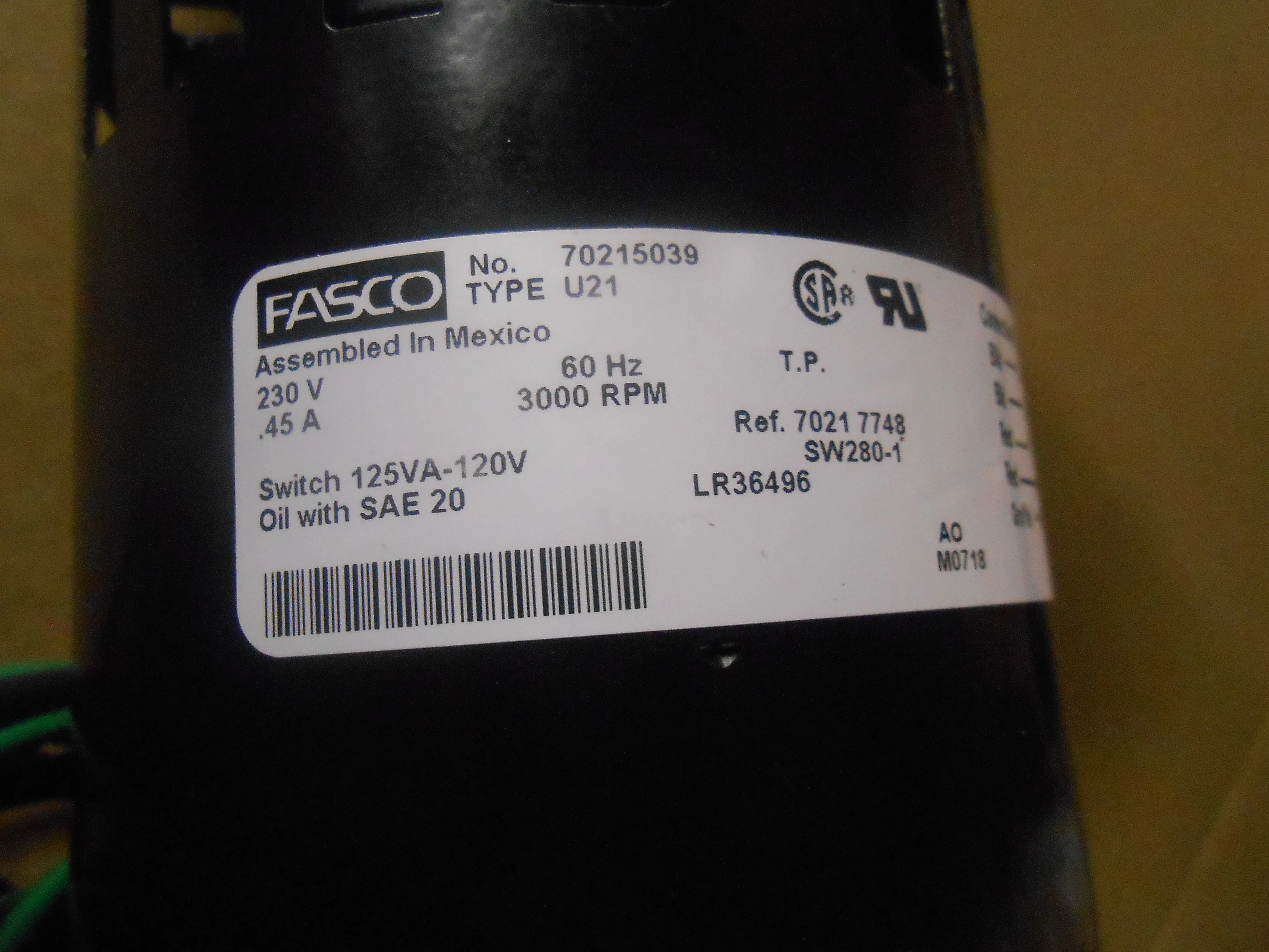 1/50 HP Draft Inducer Motor Assembly 230V/60/1 - Image 7