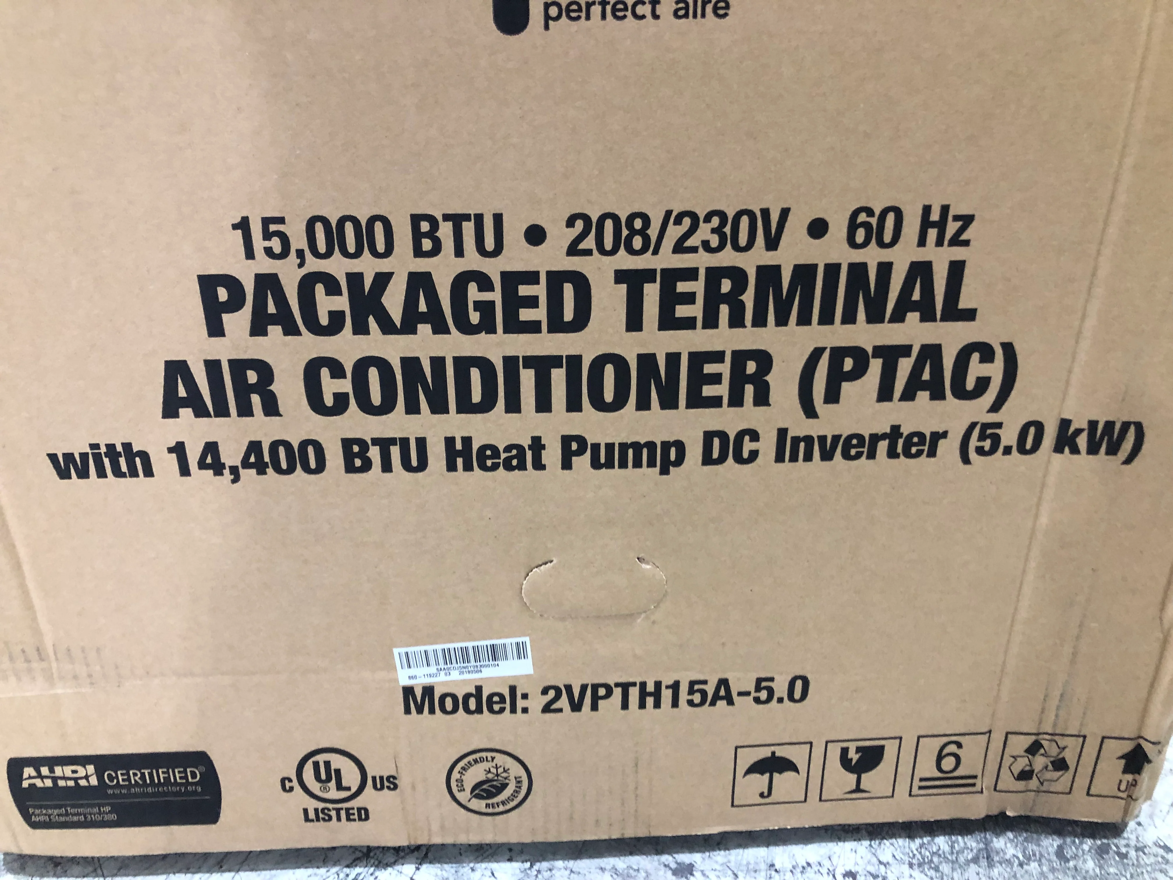 15,000 BTU DC INVERTER PTAC HEAT PUMP WITH 5.0 KW HEAT 208-230/60/1 R-410A - Image 4