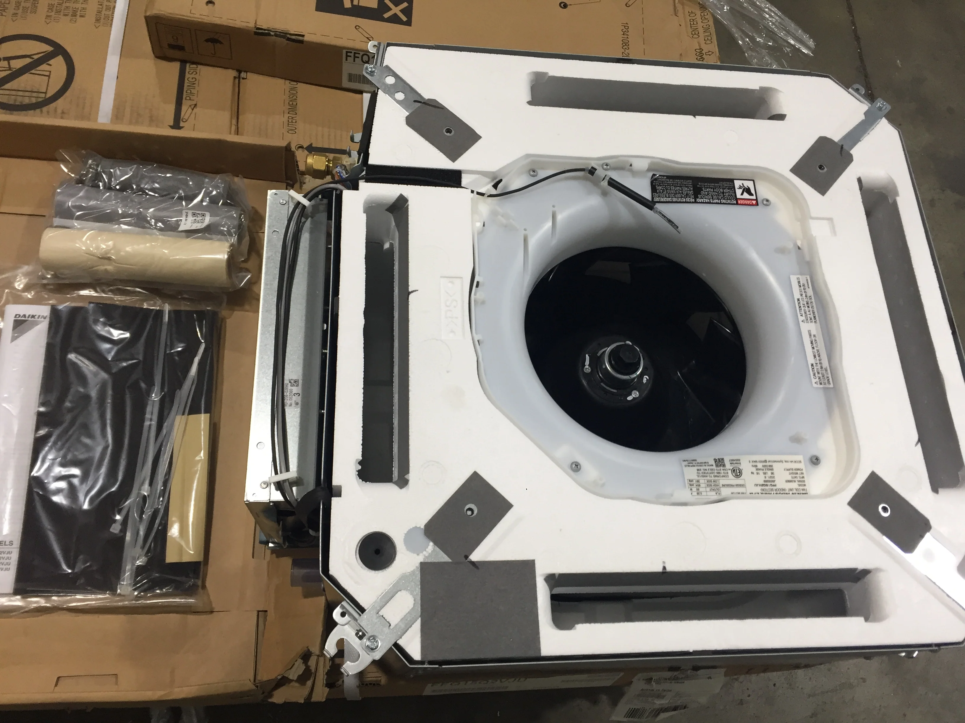 15,000 BTU Single Zone Ceiling Mounted Cassete Indoor Fan Coil; 208-230/60/1, R-410A, SEER 21 - Image 2