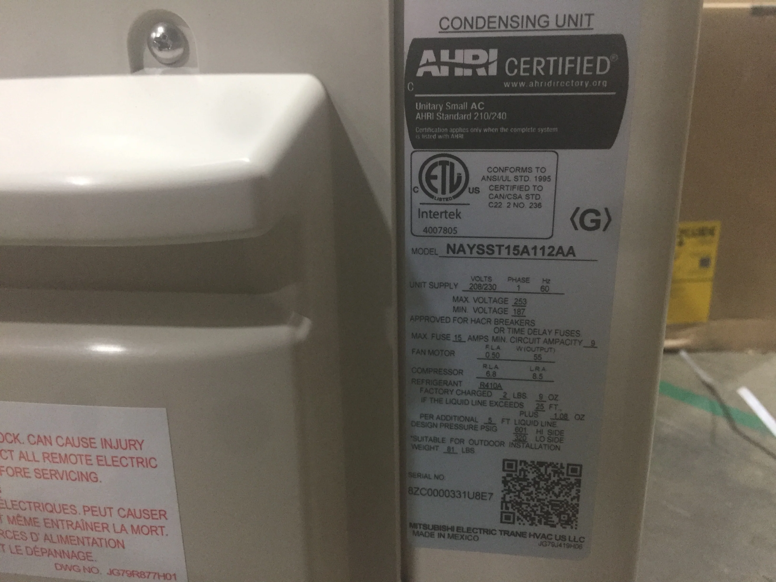 15,000 BTU Single-Zone Outdoor Cooling Only Inverter Mini-Split Unit SEER 21 208-230/60/1 R-410A - Image 4