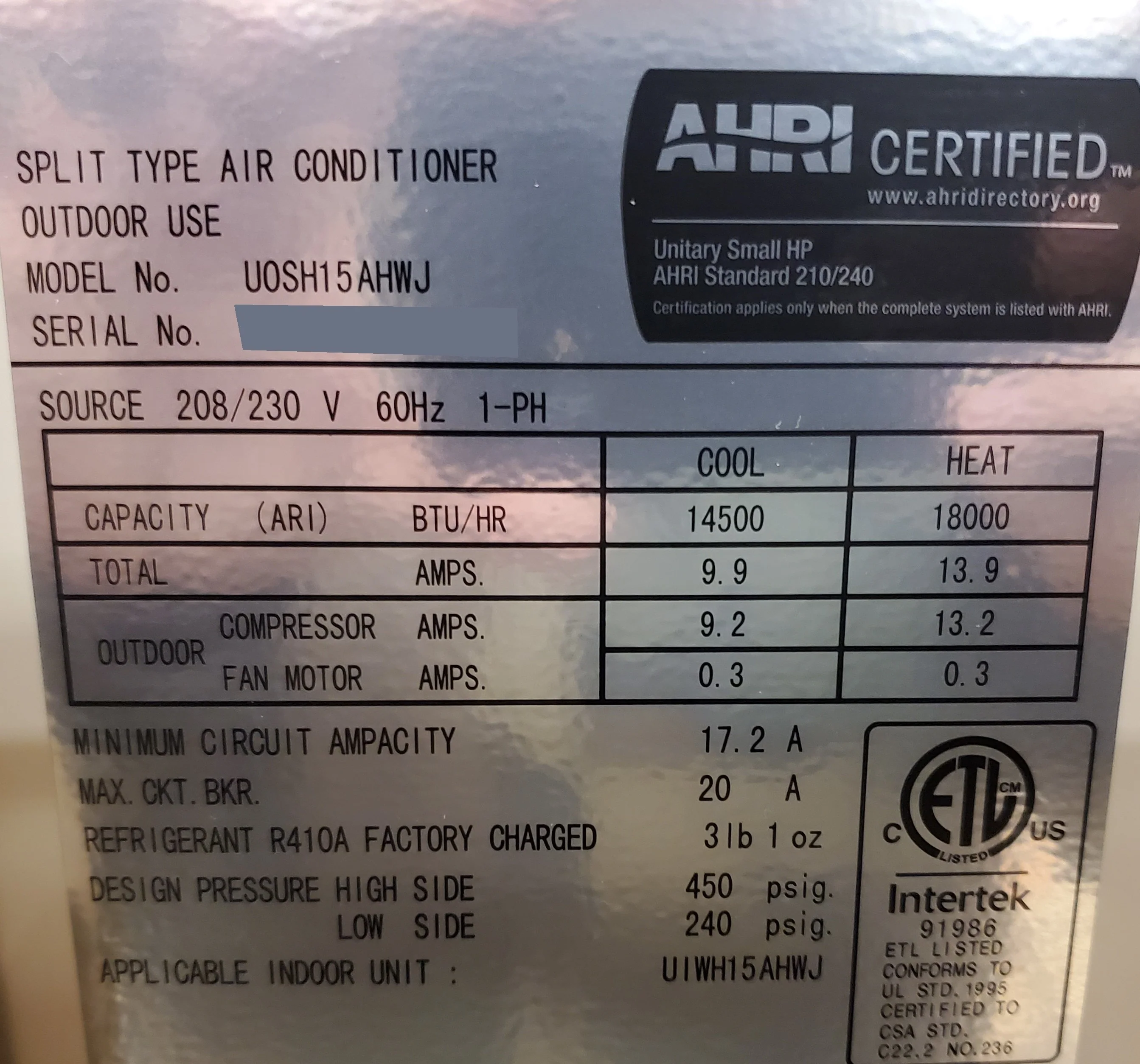 15,000 BTU Ultra Series Single-Zone Inverter Outdoor Mini-Split Heat Pump Unit - Image 5