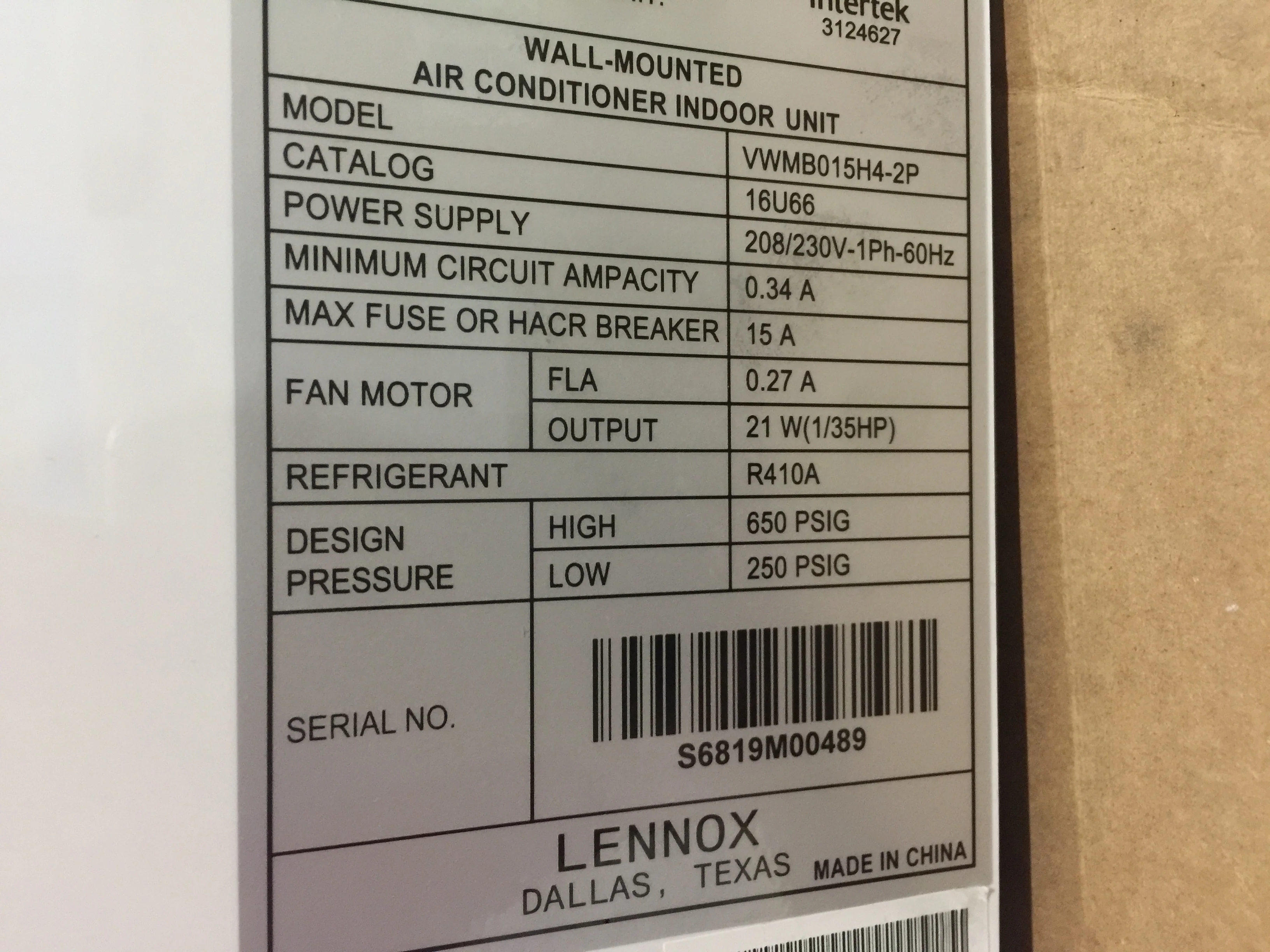 15,000 BTU VRF Heat Pump High Wall Mini-Split Indoor Unit - Image 7