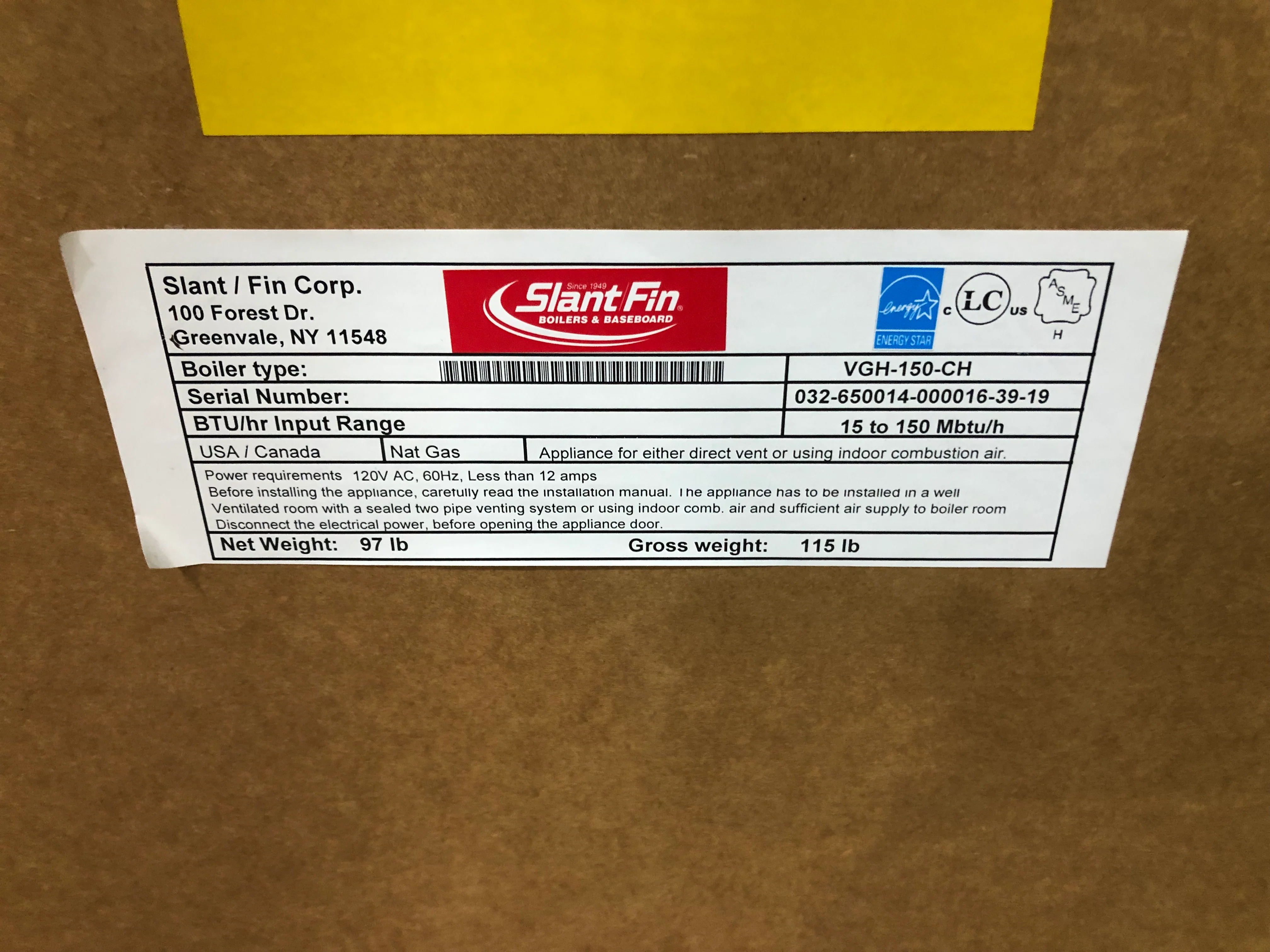 150,000 BTU Wall Mnt Stnl Steel Hi Eff Mod Cond Dir Vent Gas Hot Water Boiler, 95.2% 120/60/1 - Image 4