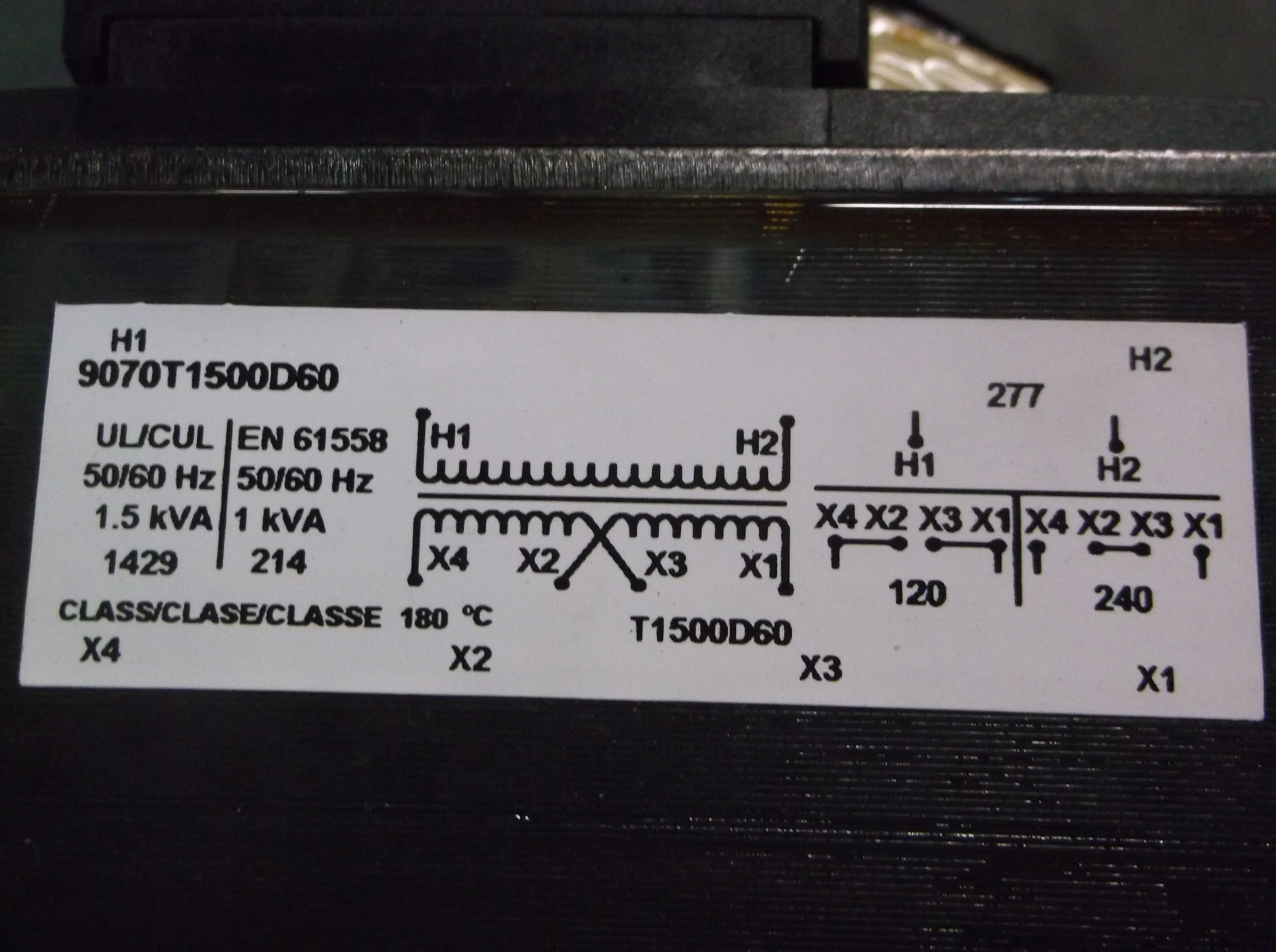 1500VA Industrial Control Transformer, Primary Voltage: 277 - Image 3