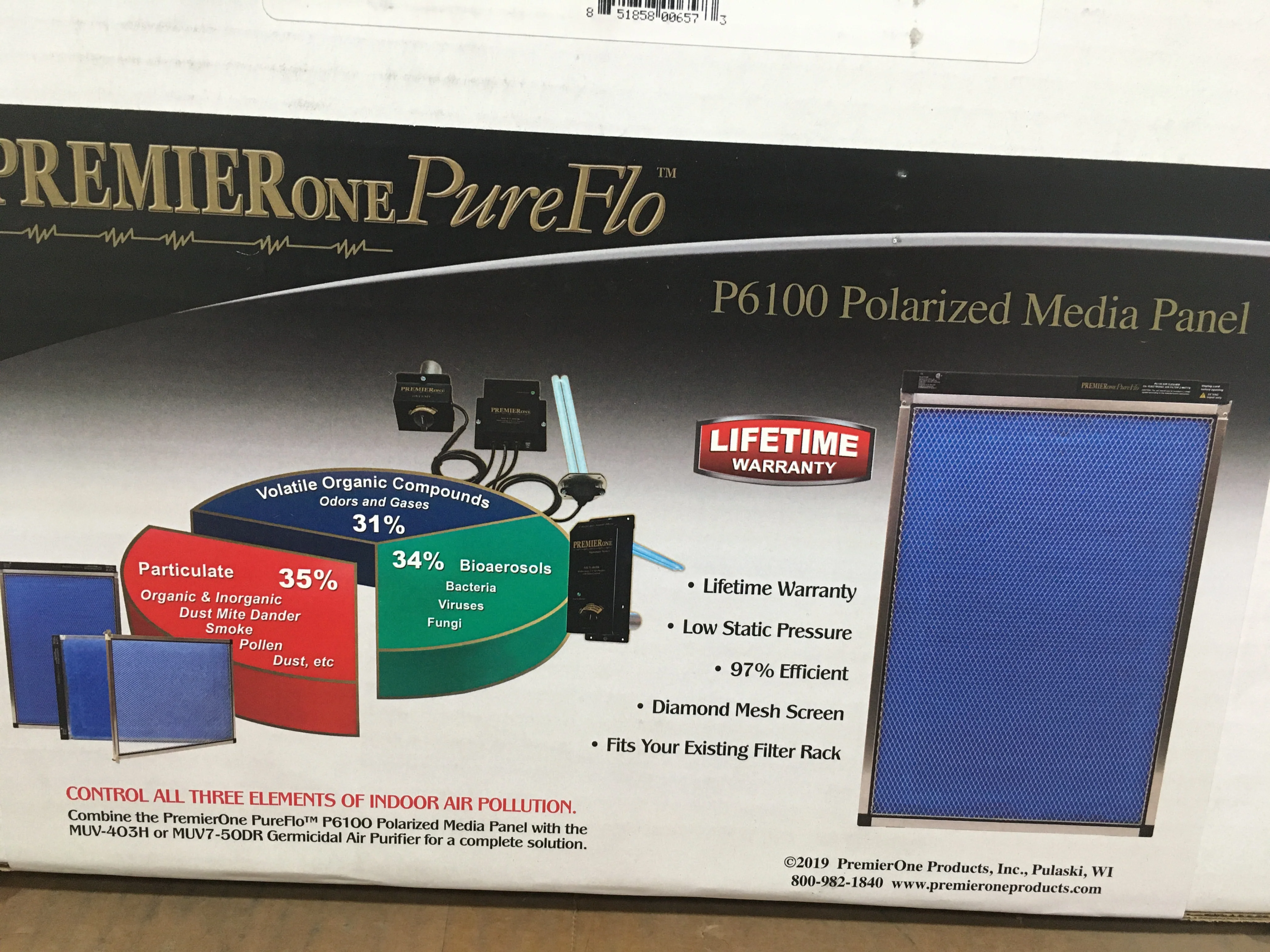16 x 20" Whole House Polarized Media Air Cleaner 24 Volt" - Image 4