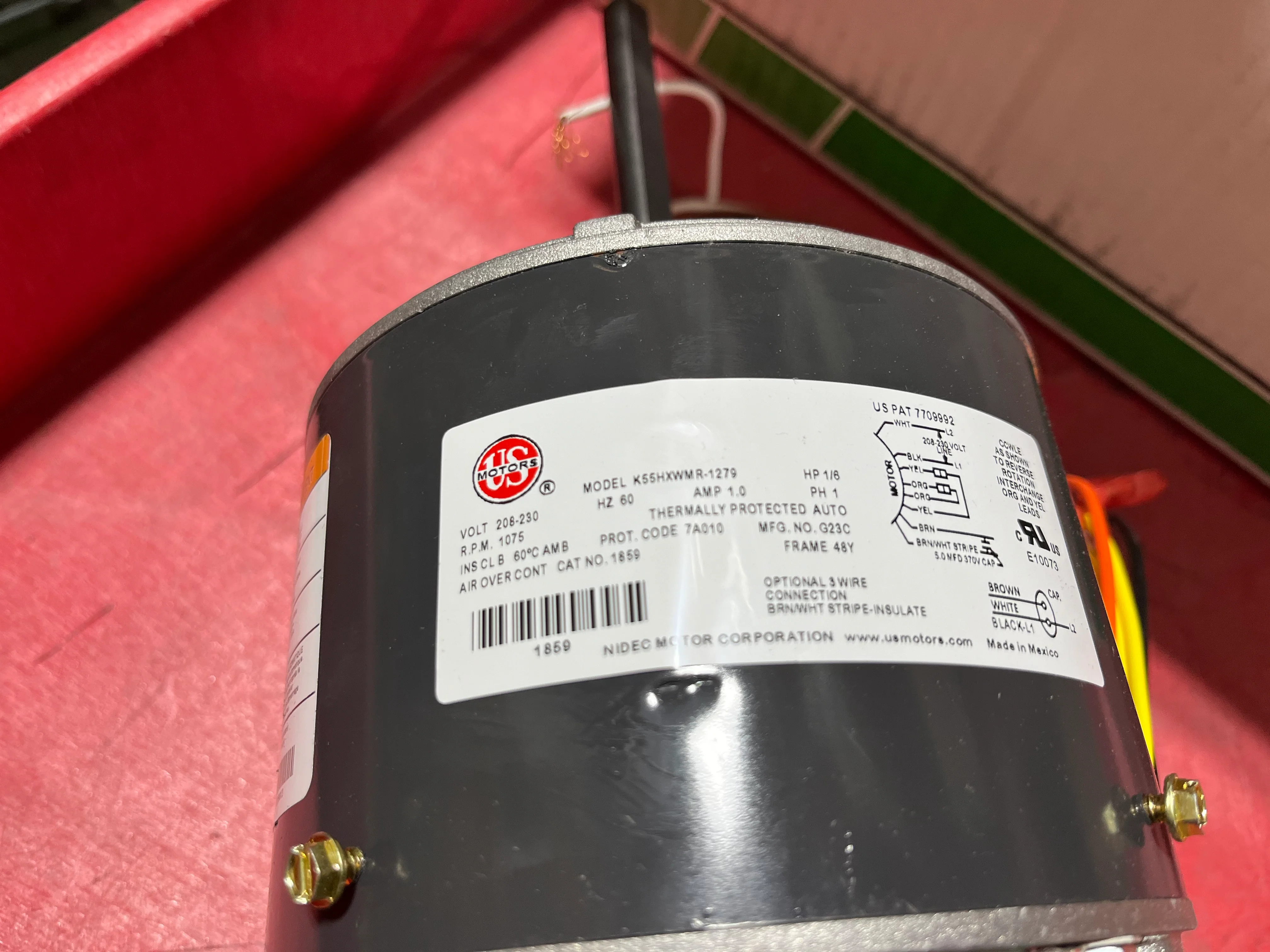 1/6 HP Condenser Fan Motor 208-230/60/1 1075 RPM - Image 4