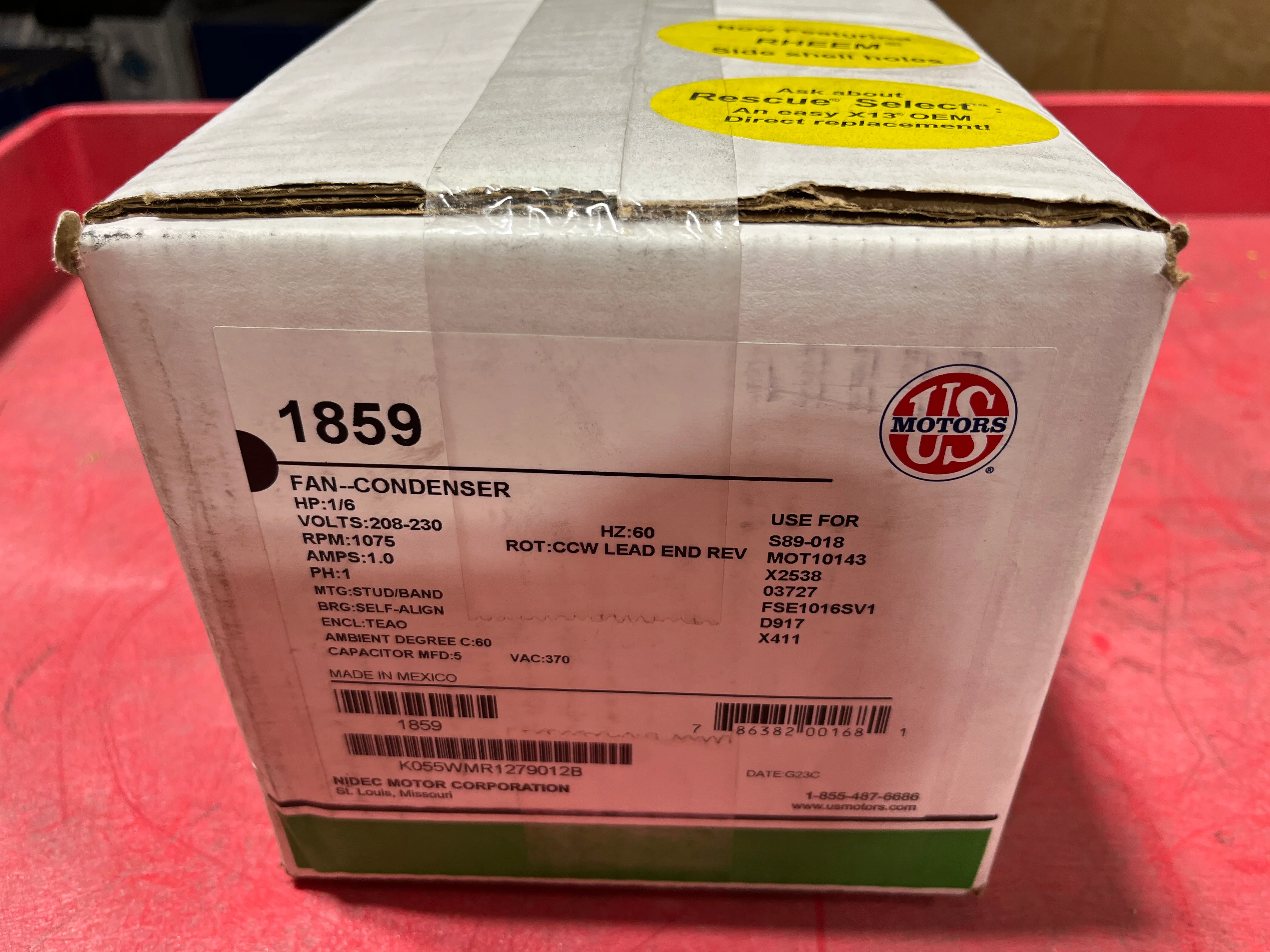 1/6 HP Condenser Fan Motor 208-230/60/1 1075 RPM - Image 5