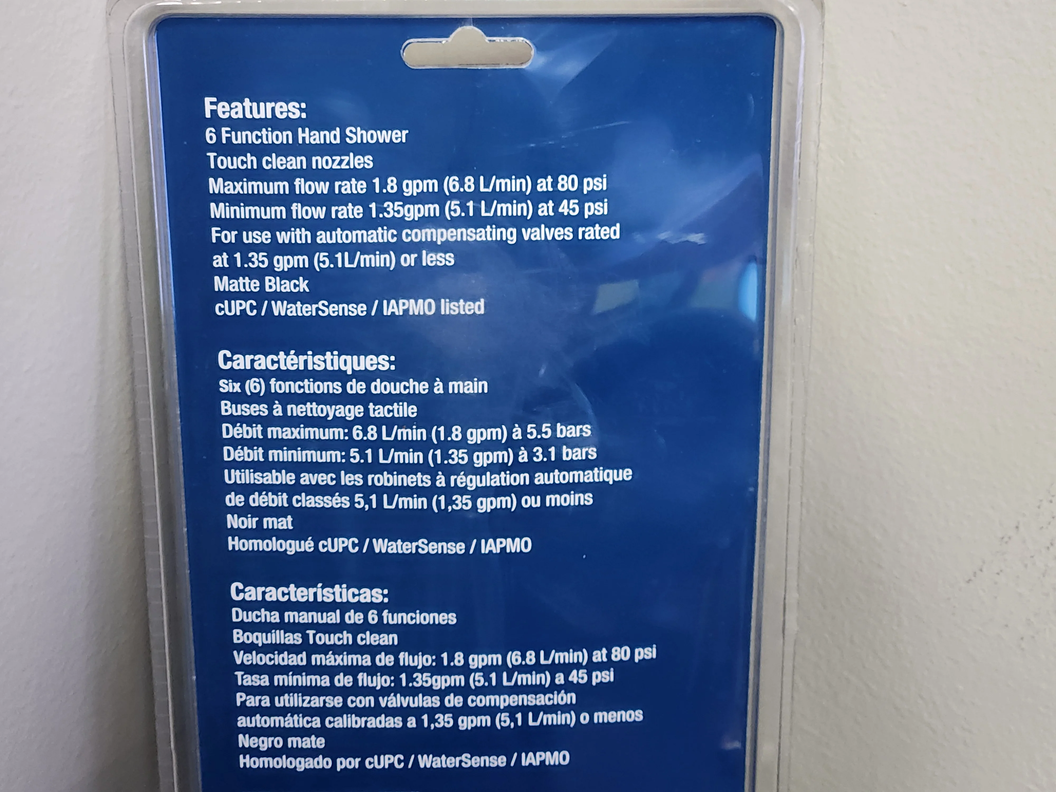 1.8 GPM 6 Function Hand Shower - Image 6