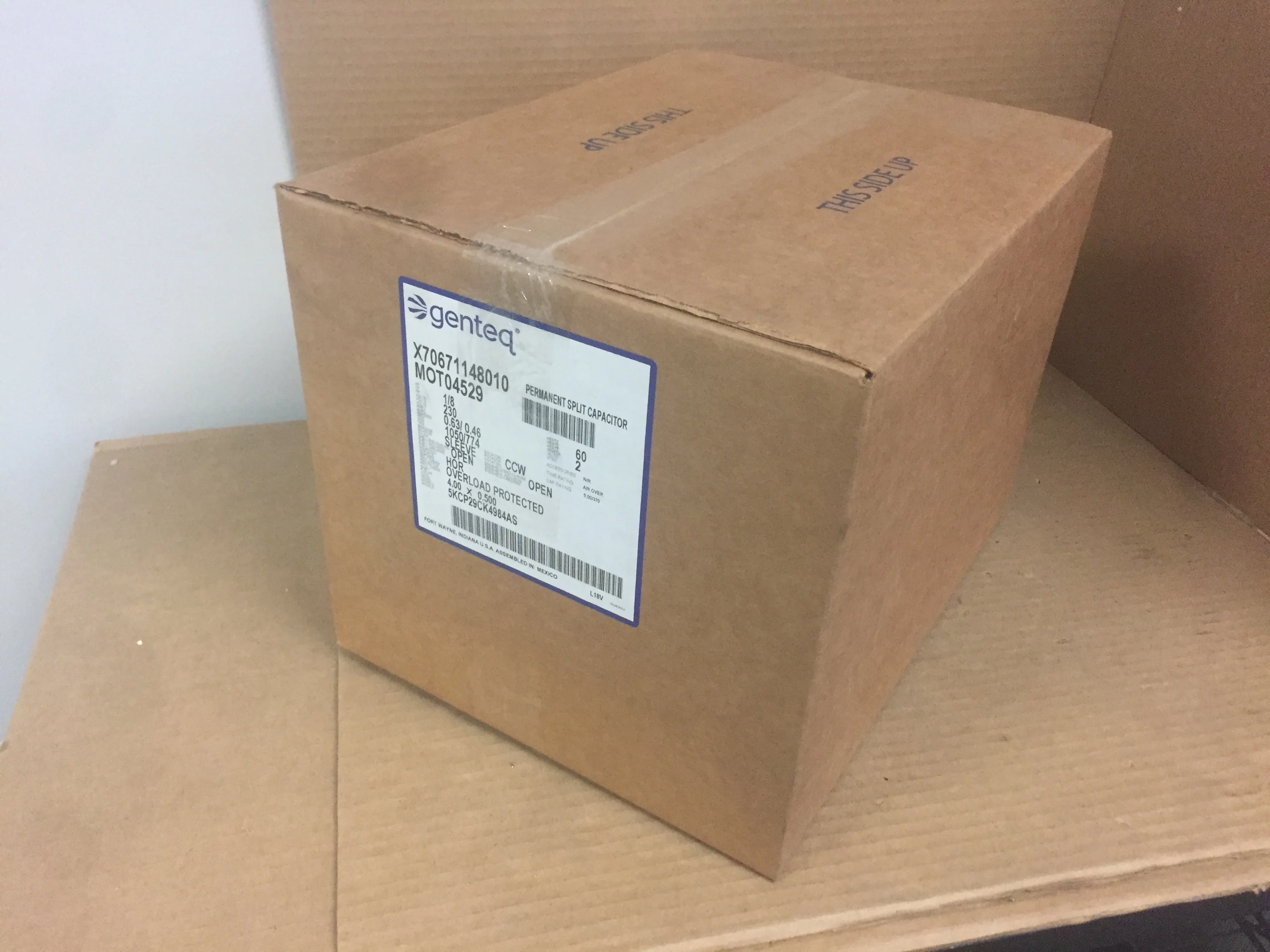 1/8 HP Electrical Motor 230/60/1 1050/774 RPM 2 Speed - Image 5