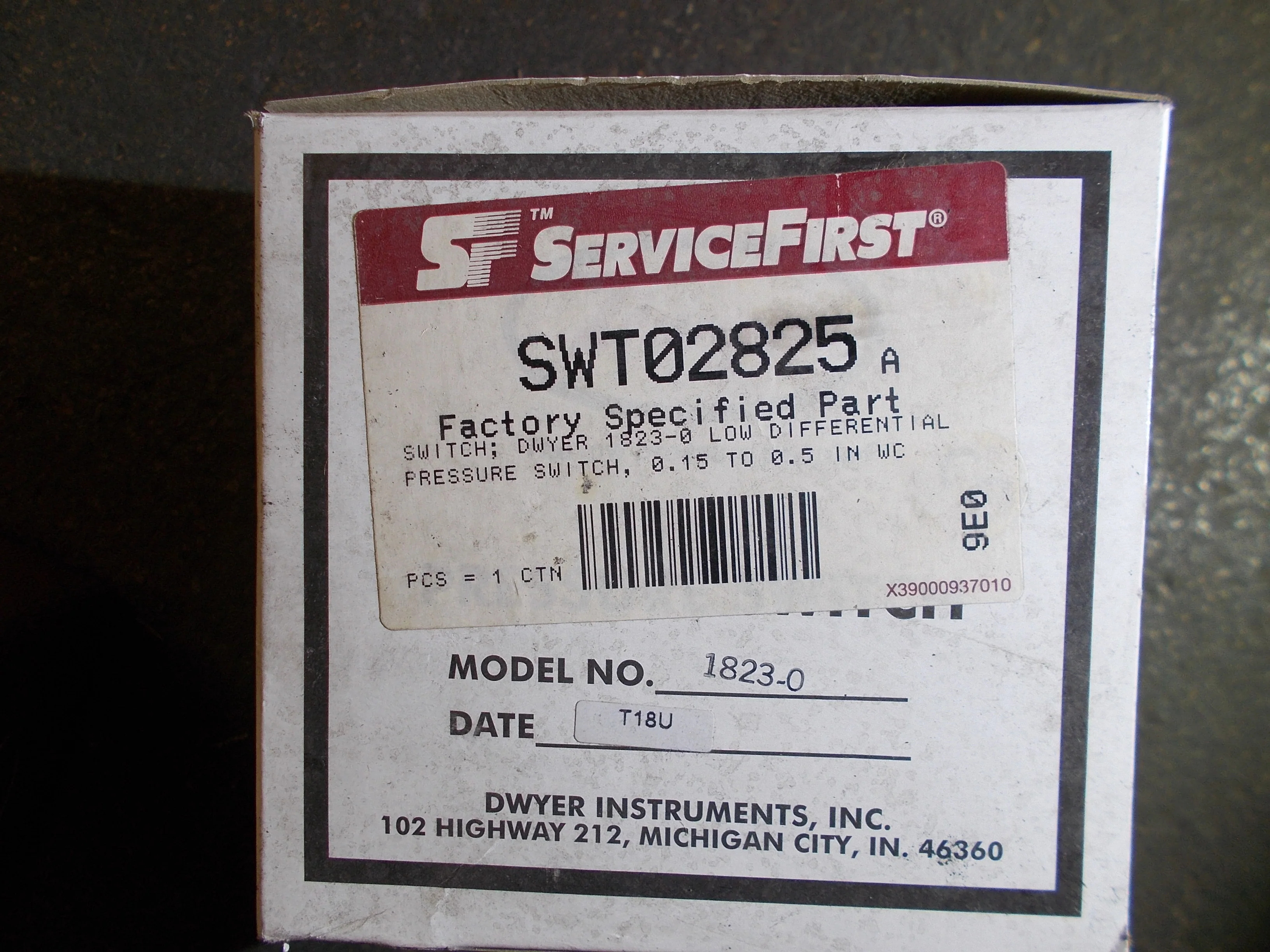 1800 Series Low Differential Pressure Switch, 120-125-250-480VAC/60 0.15"-0.5" W.C. - Image 5