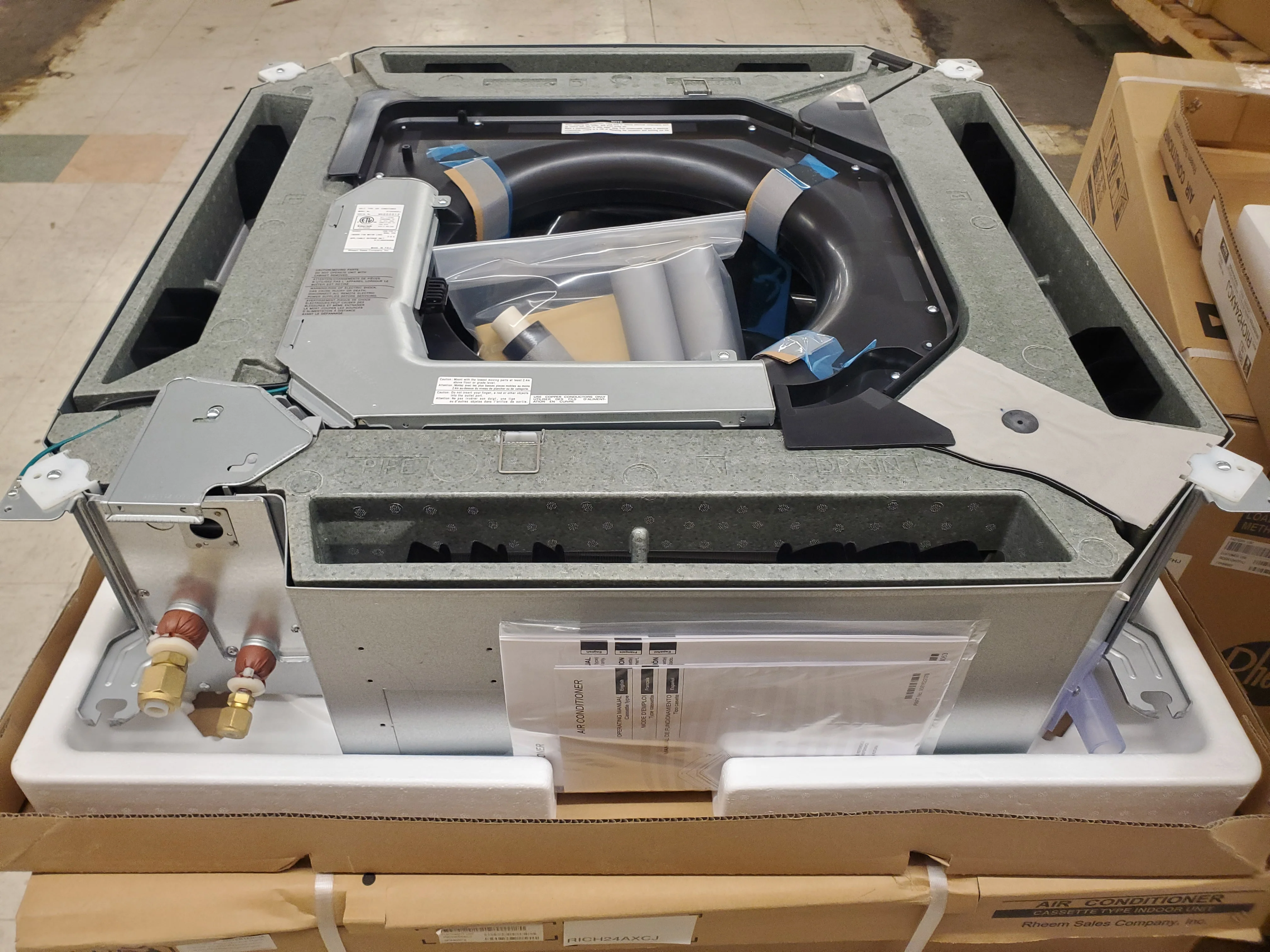 18,000 BTU Large Cassette Single-Zone Inverter ID Mini-Split Circular Flow Heat Pump - Image 2