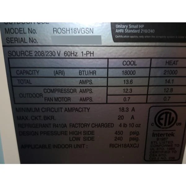 18,000 BTU Single-Zone Inverter Mini-Split Cassette Heat Pump Set; 230/60/1, R-410A, 21.4 SEER - Image 5