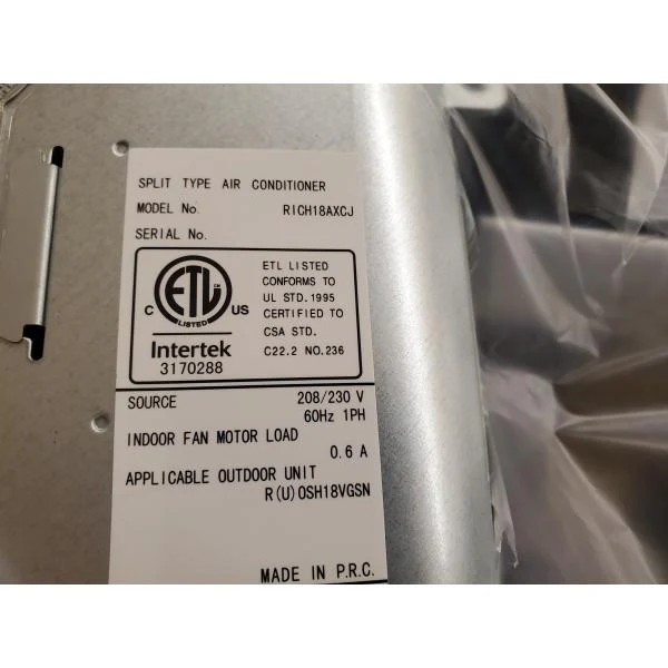 18,000 BTU Single-Zone Inverter Mini-Split Cassette Heat Pump Set; 230/60/1, R-410A, 21.4 SEER - Image 6