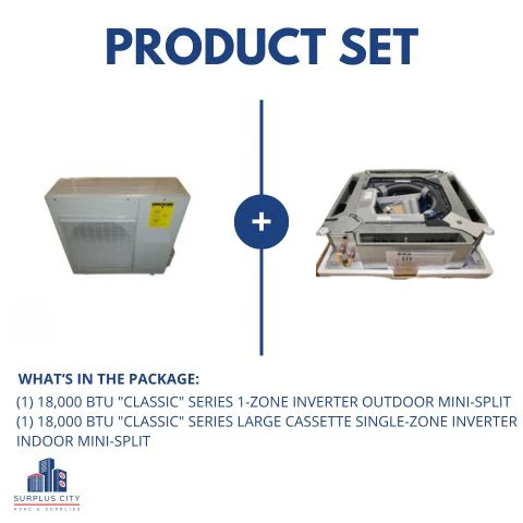 18,000 BTU Single-Zone Inverter Mini-Split Cassette Heat Pump Set; 230/60/1, R-410A, 21.4 SEER - Image 9