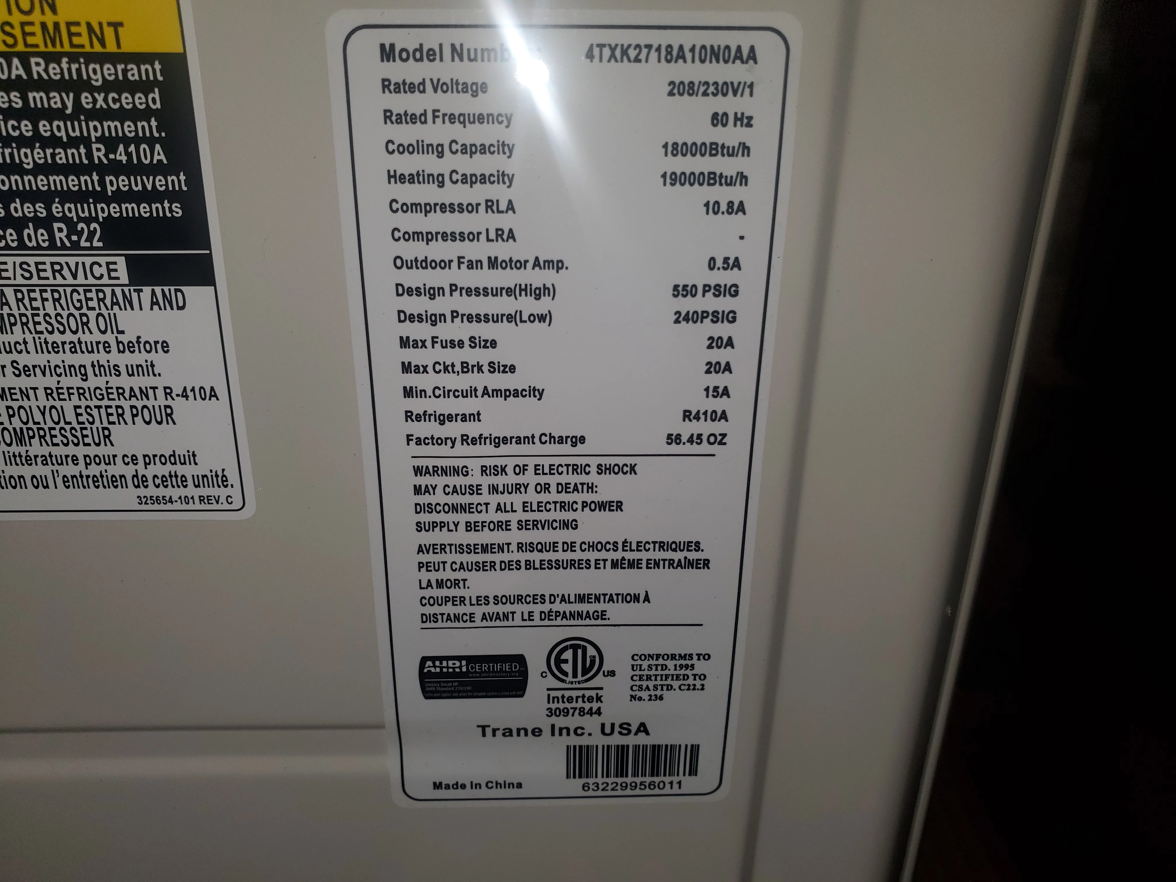 18,000 BTU Single-Zone Outdoor Heat Pump DC Inverter Mini Split Unit, 21 SEER 208-230/60/1 R-410A - Image 4