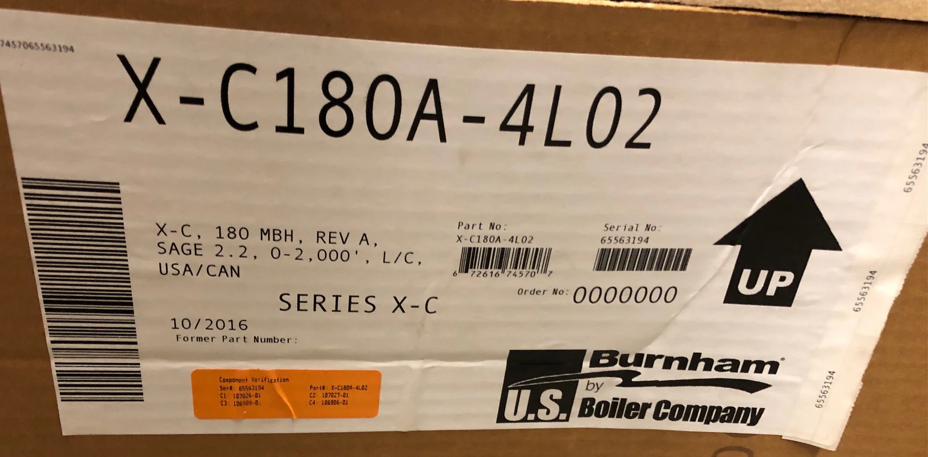 180,000 Btu X-C" Series Stainless Steel Condensing Direct Vent Natural Gas Hot Water Boiler - Image 6