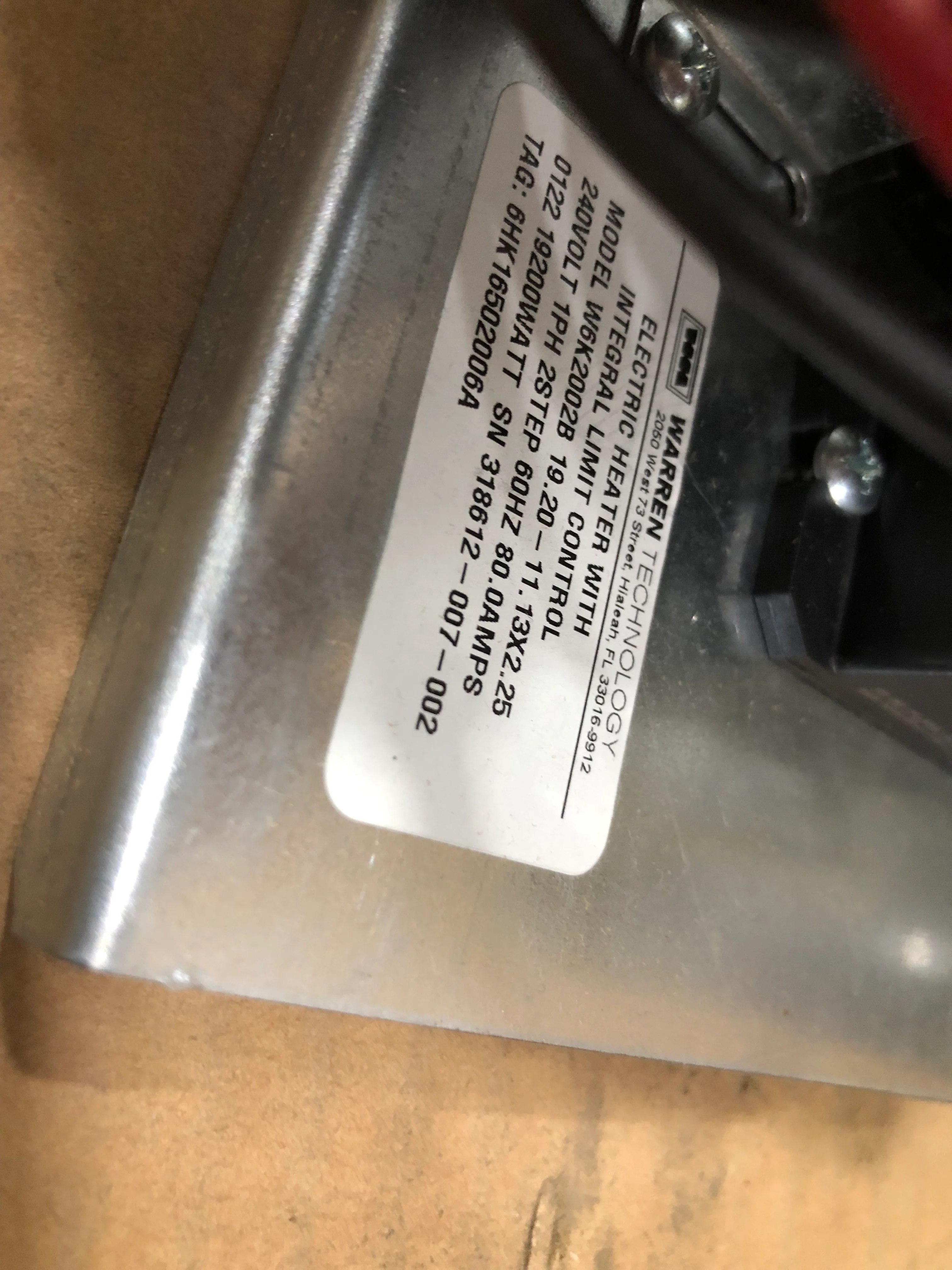 19.2 Kw 240/60/1 Electric Heat Kit With Breaker - Image 3