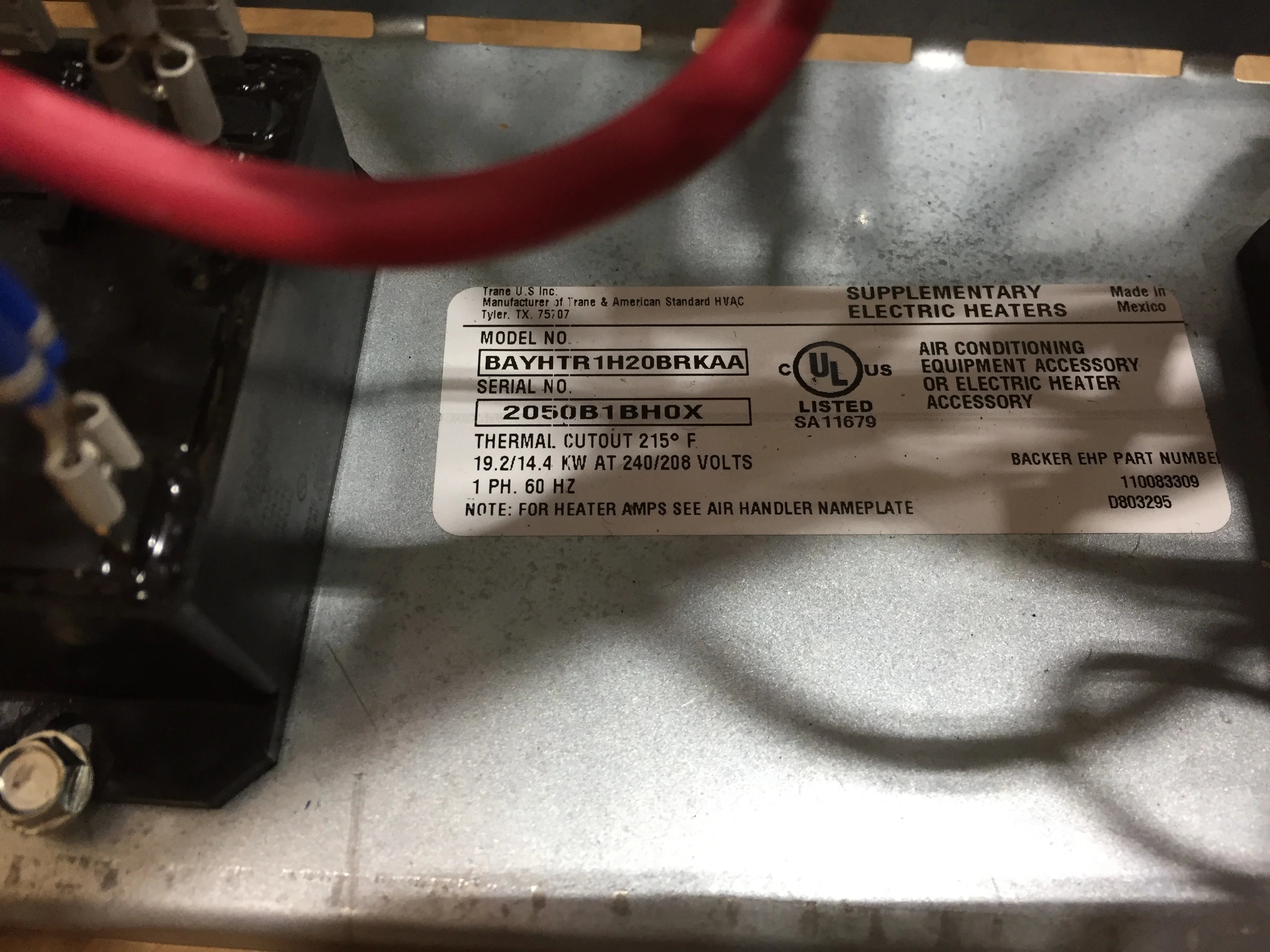 19.2 Kw Electric Heat Kit 208-240/60/1 W/2 60 Amp Breakers - Image 3