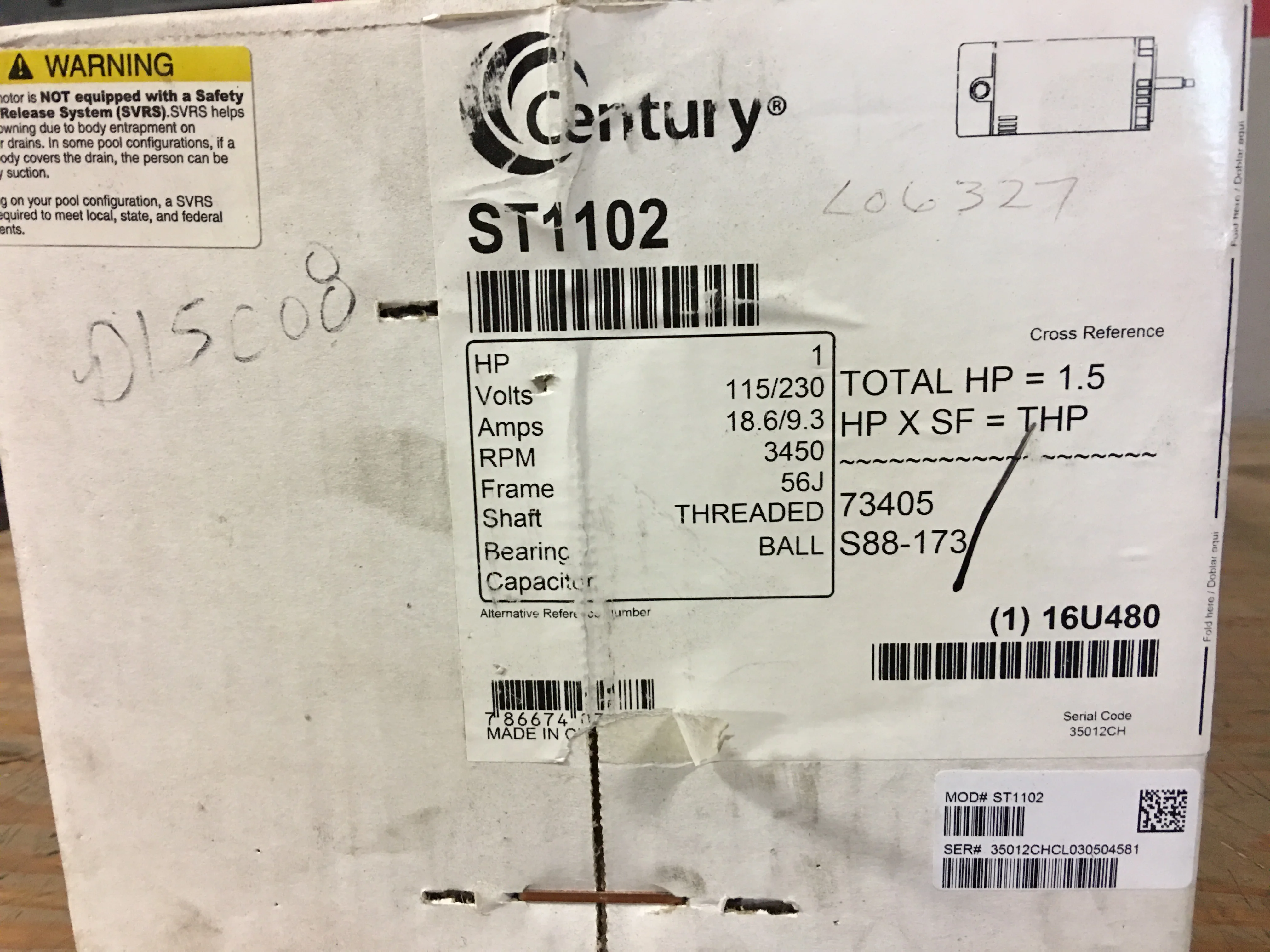 1HP POOL AND SPA MOTOR 115-230/60/1 3450 RPM - Image 5