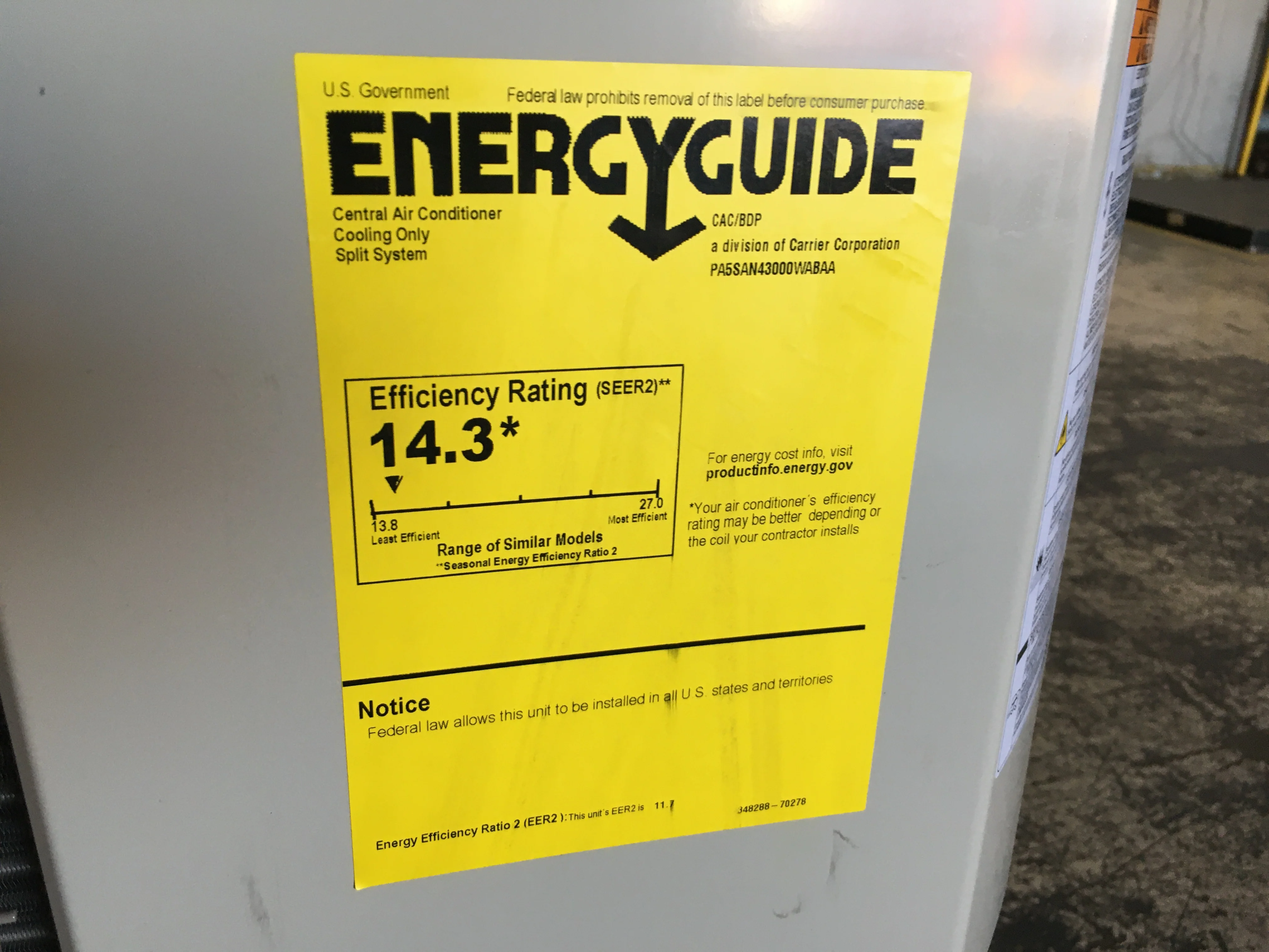 2.5 Ton Split-System Air Conditioner; 208-230/60/1, R-410A, 14.3 SEER2 - Image 3