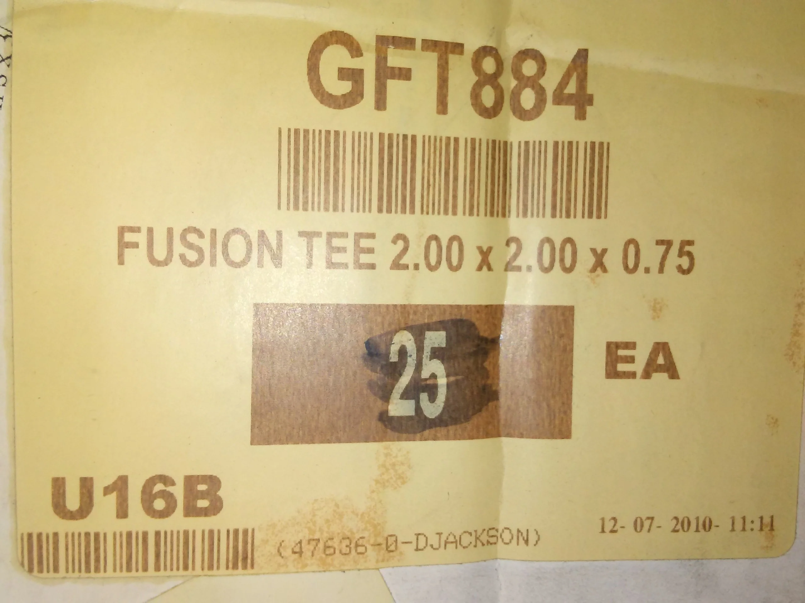 2" X 2" X 3/4" FUSION TEE - Image 4