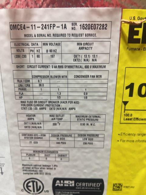 2 Ton Magic Pak Air Conditioning Packaged Unit, 11 EER, 208-230/60/1, R410A - Image 2