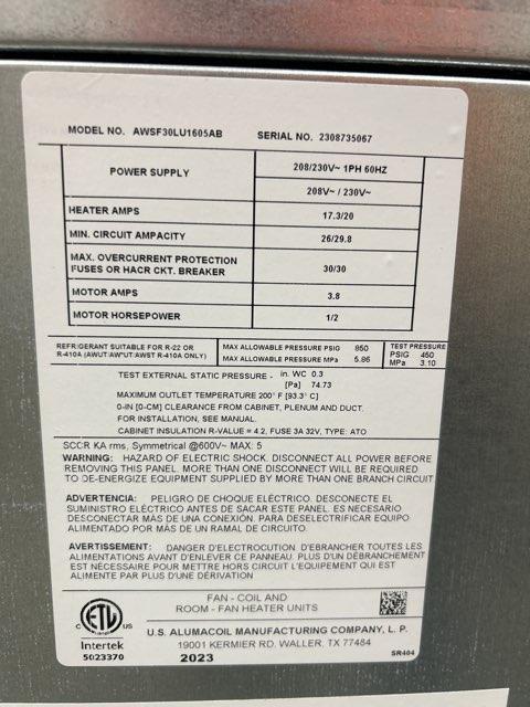 2.5 Ton 1-Stg SS Heat Pump R410A 14 SEER with 2.5 Ton Wall Mounted ECM Air Handler With 5Kw Heat - Image 4