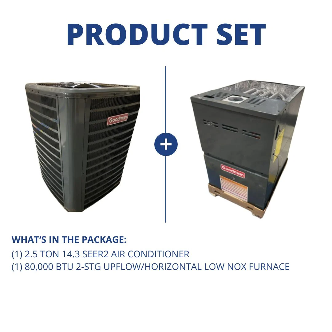 2.5 Ton 14.3 SEER2 Air Conditioner and 80,000 BTU 2-Stg Upflow/Horizontal Low Nox Furnace - Image 4