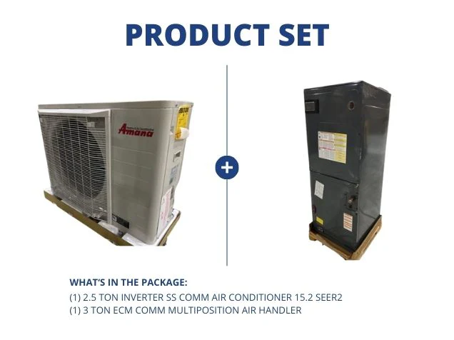 2.5 Ton Inverter SS Comm Air Conditioner 15.2 SEER2 with 3 Ton ECM Comm Multiposition Air Handler - Image 4