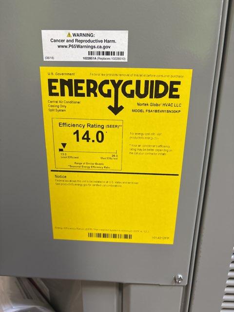 2.5 Ton Split System Air Conditioner, 208-230/60/1 R-410A 14 Seer - Image 6