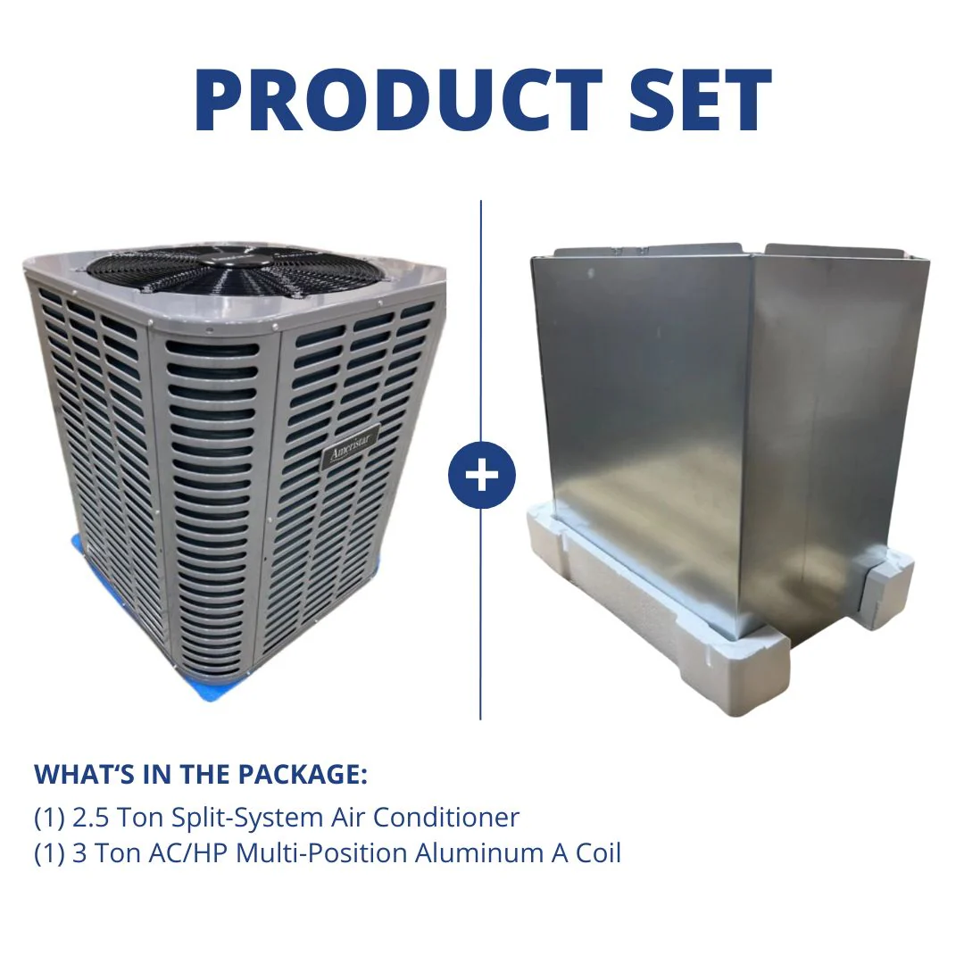 2.5 Ton SS AC R410A 14.3 Seer2 and 3 Ton Multi Position Cased Evap Coil
